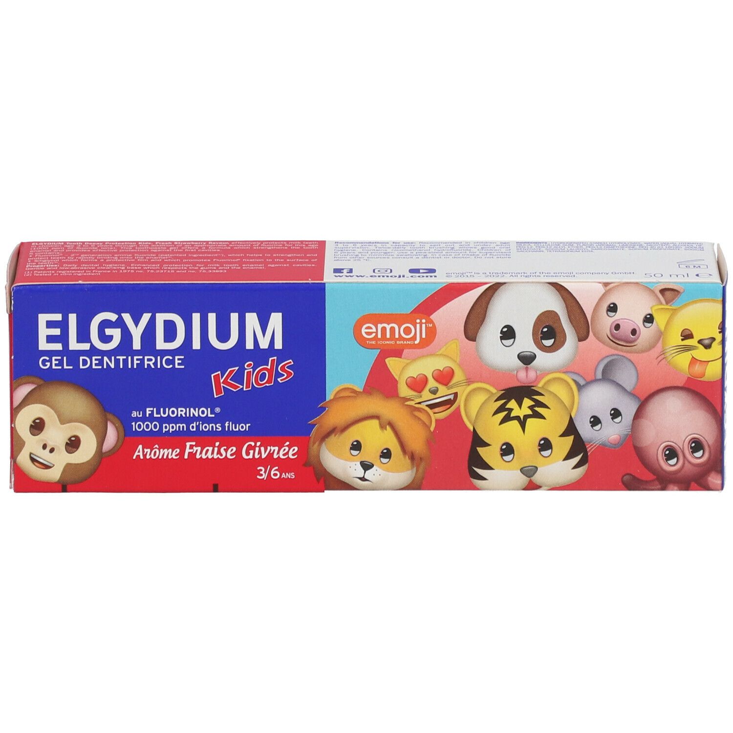 ELGYDIUM KIDS Gel Dentifrice Emoji Arôme Fraise Givrée 3-6 ans