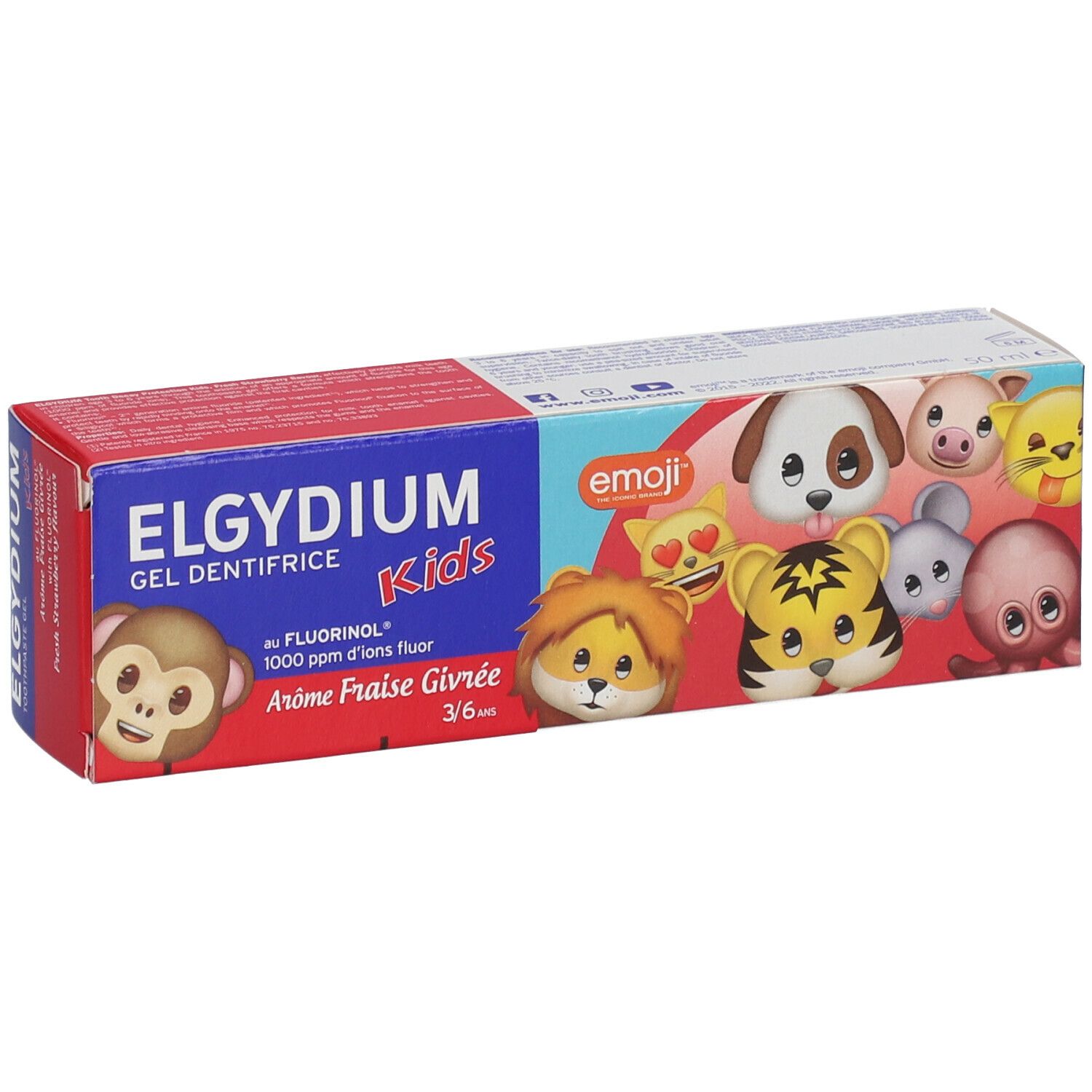 ELGYDIUM KIDS Gel Dentifrice Emoji Arôme Fraise Givrée 3-6 ans