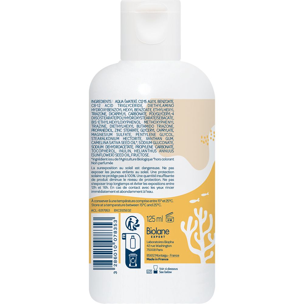 Biolane Expert - Solaire - Crème Haute Protection Bébé Enfant SPF50 - 125ml