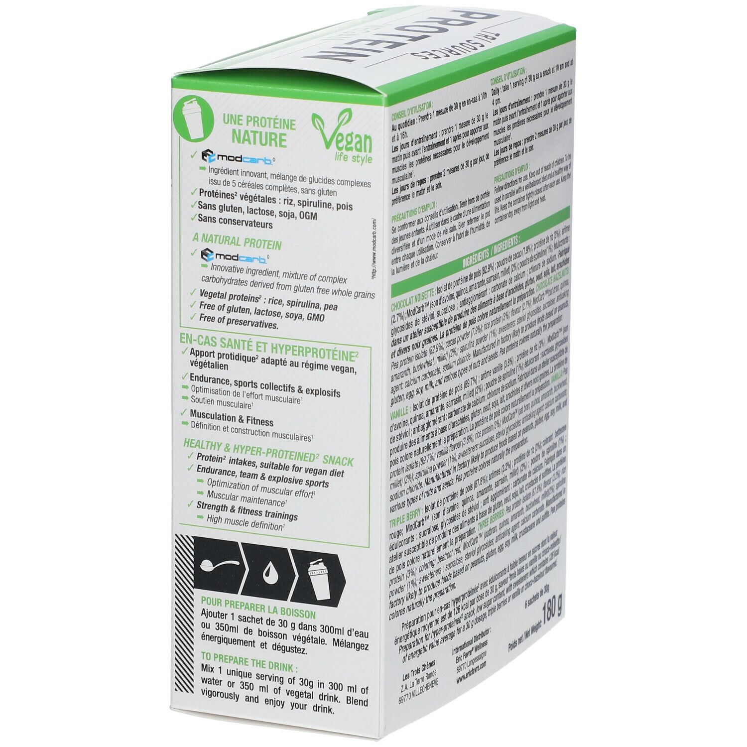 ERIC FAVRE® Box découverte PROTEIN VEGAN Proteine végétale tri-source - (Choco-Noisette)