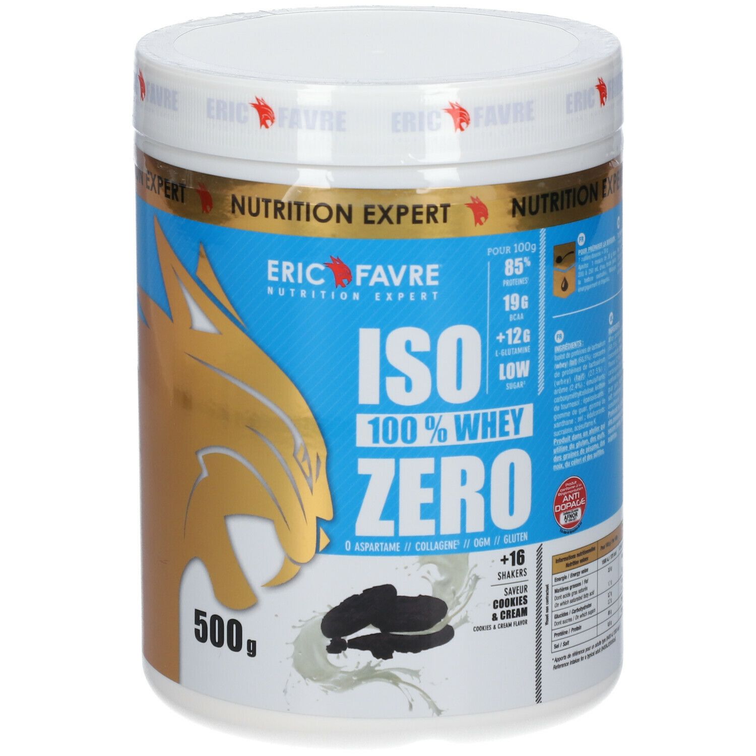 ERIC FAVRE® Iso Zero 100% Whey Protéine Cookies & Cream