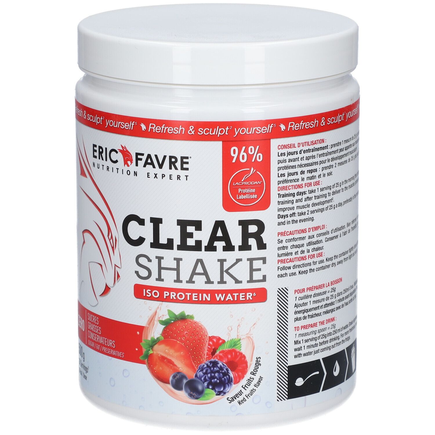 ERIC FAVRE Clear Shake - Iso Protein Water Saveur Fruits Rouges