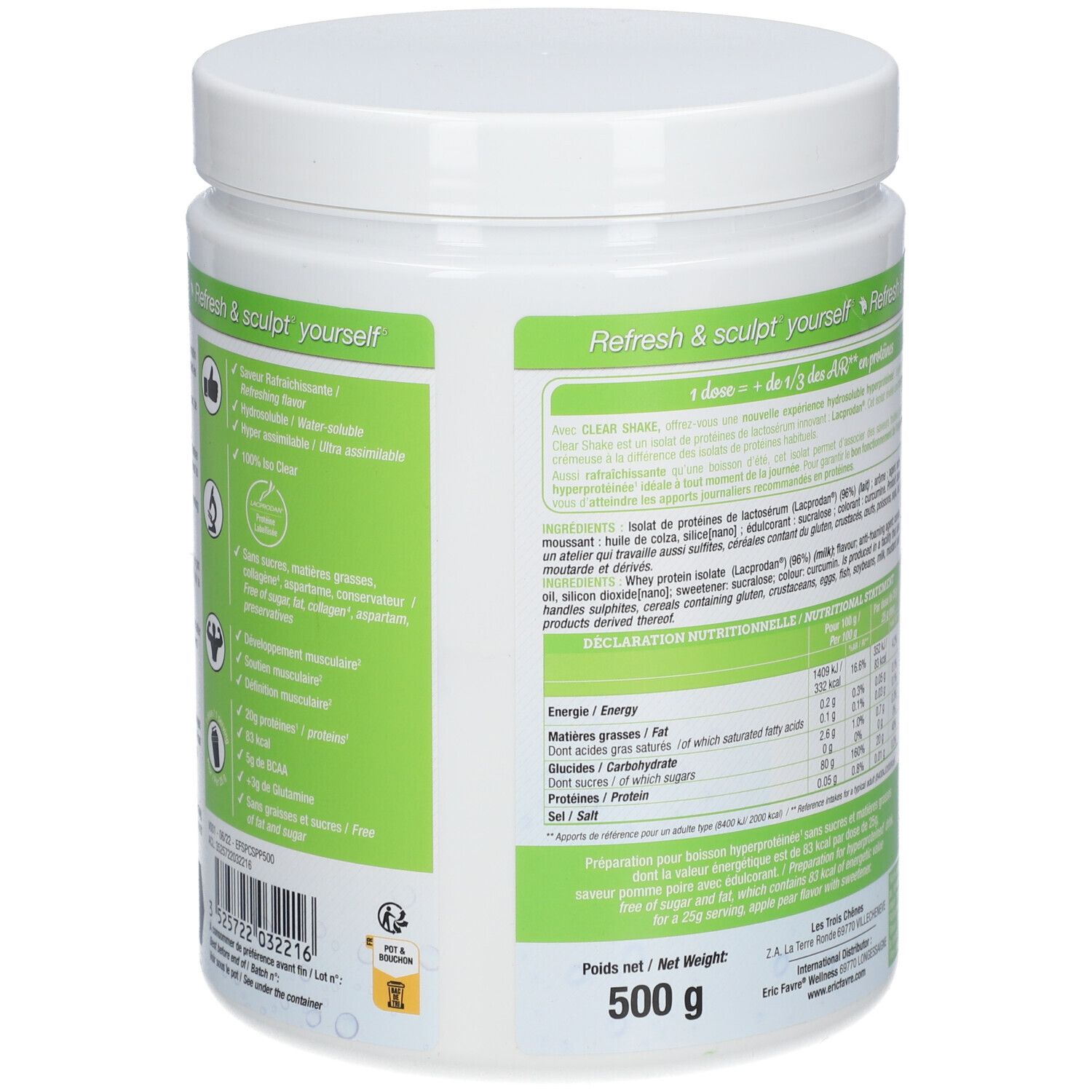 ERIC FAVRE Clear Shake - Iso Protein Water Saveur Pomme-Poire