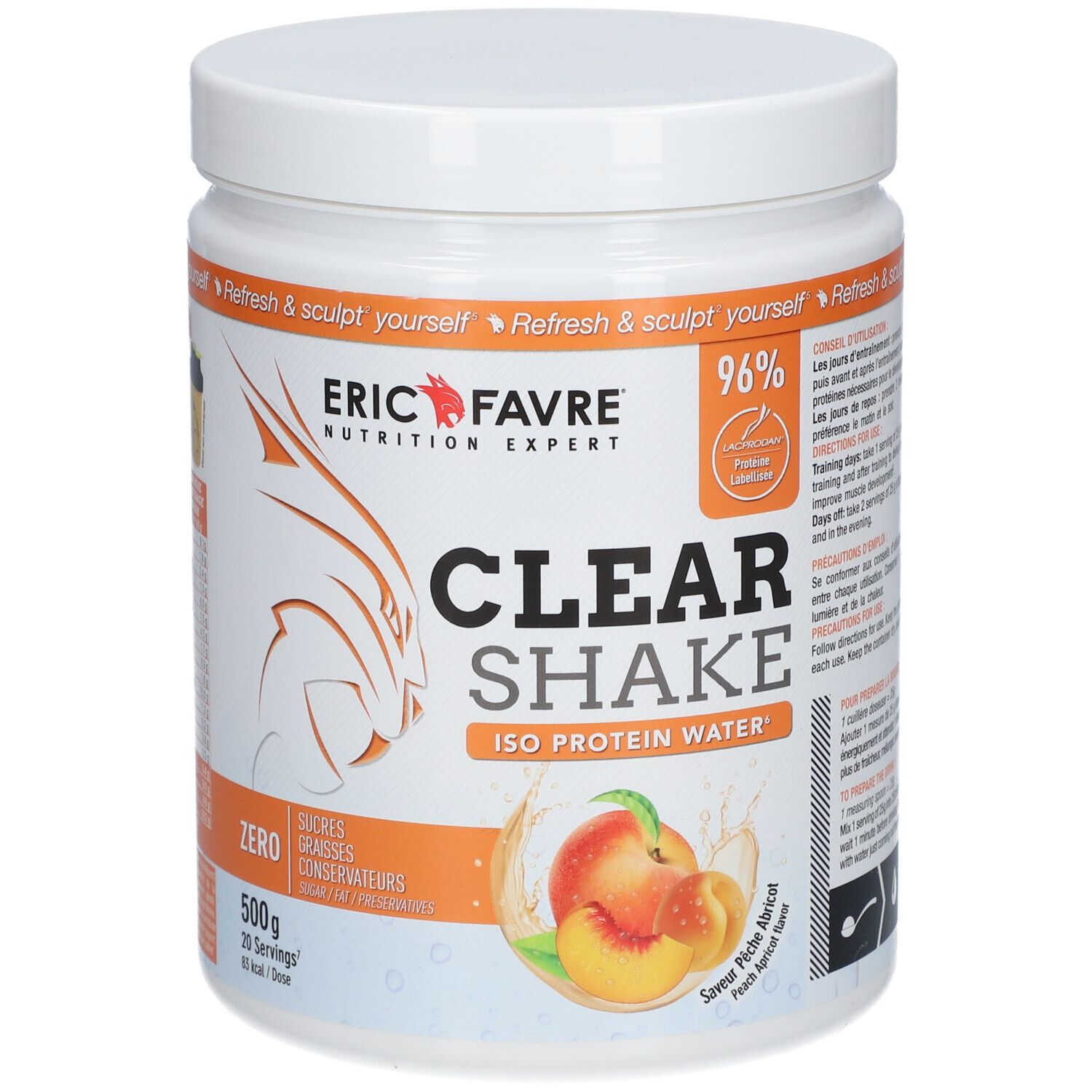 ERIC FAVRE Clear Shake - Iso Protein Water Saveur Pêche-Abricot