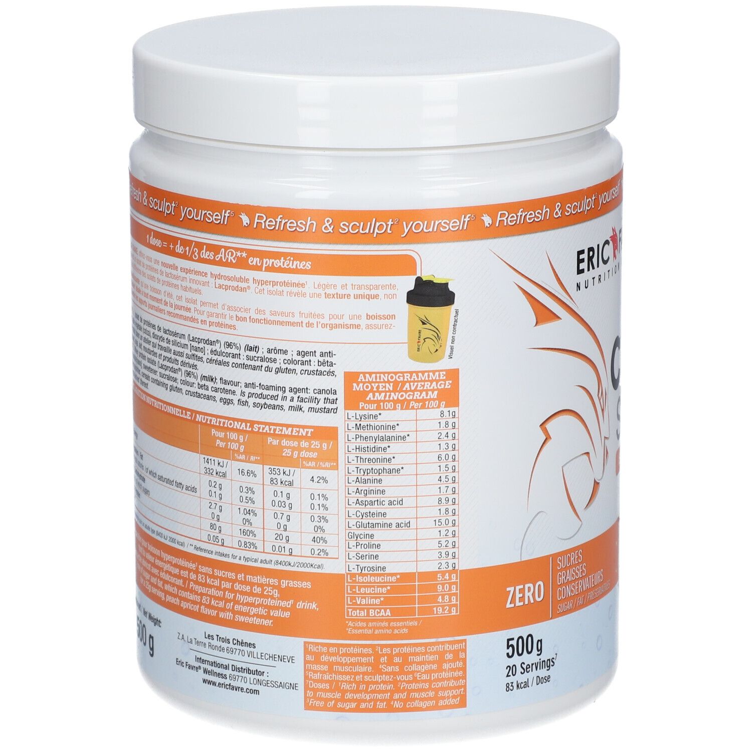 ERIC FAVRE Clear Shake - Iso Protein Water Saveur Pêche-Abricot