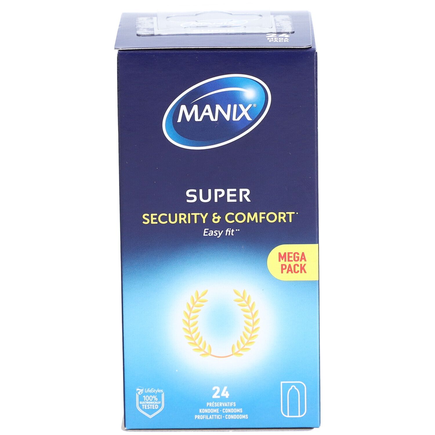 MANIX SUPER EASY FIT - Préservatif lubrifié, avec réservoir. (ref. 300465) - bt 24