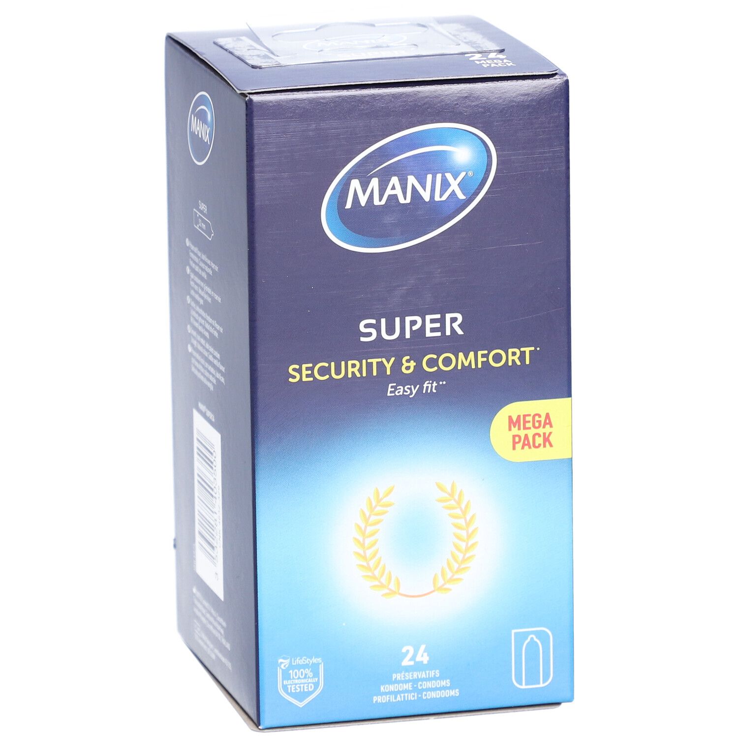 MANIX SUPER EASY FIT - Préservatif lubrifié, avec réservoir. (ref. 300465) - bt 24
