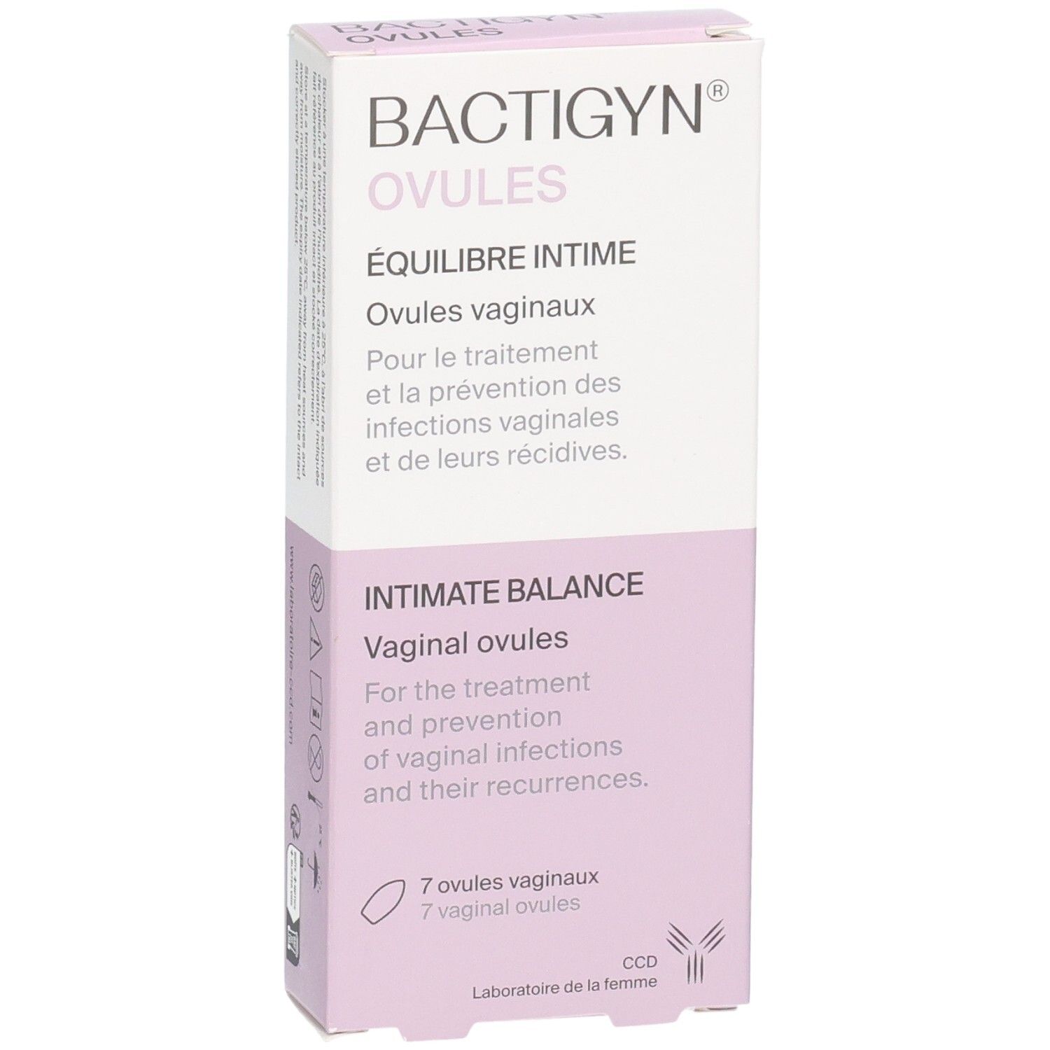 BACTIGYN OVULES Boîte, 7 ovules vaginaux. Pour le traitement et la prévention des infections vaginales.