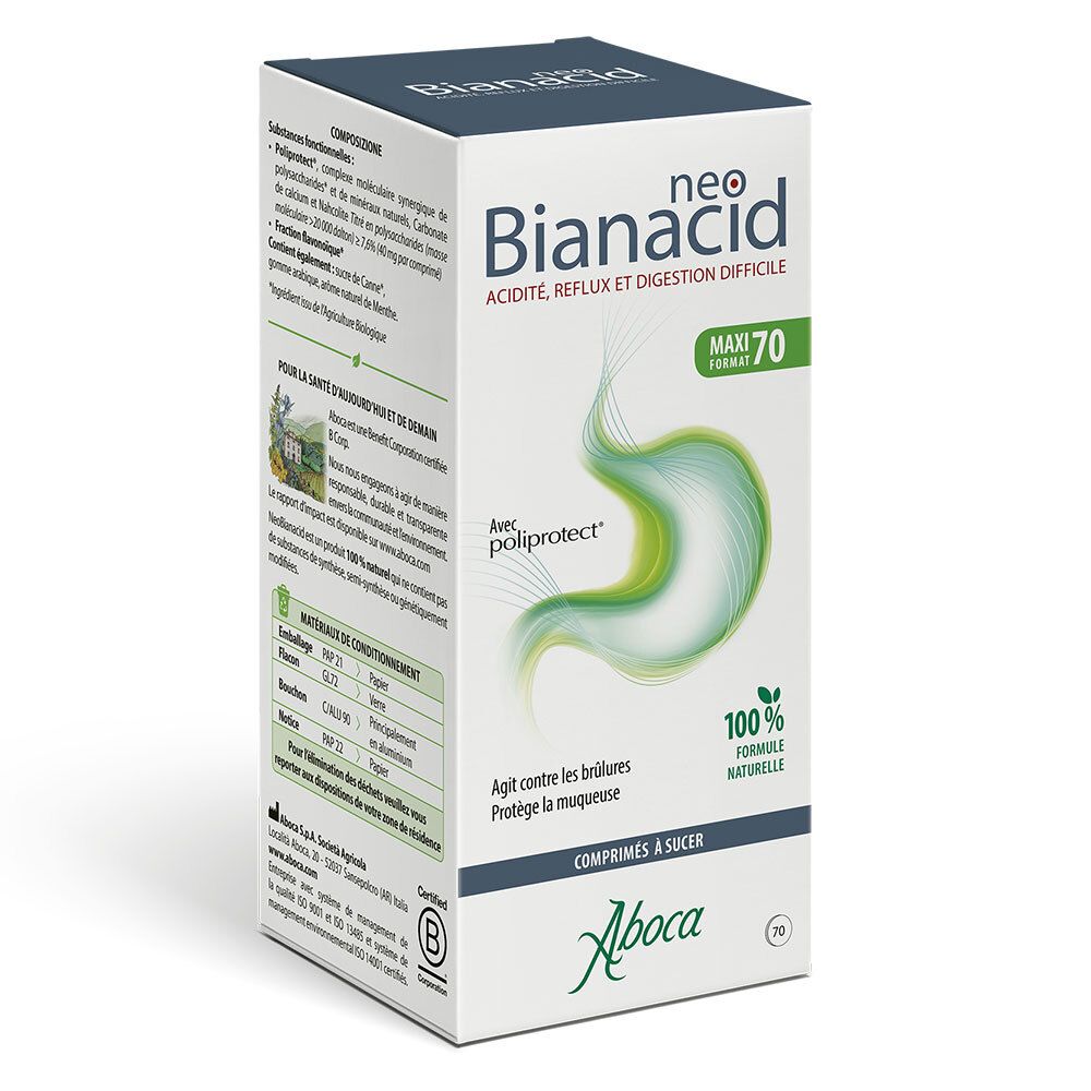 NEOBIANACID MENTHE COMPRIMES - Brûlures d'estomac, Reflux acide et Digestion difficile