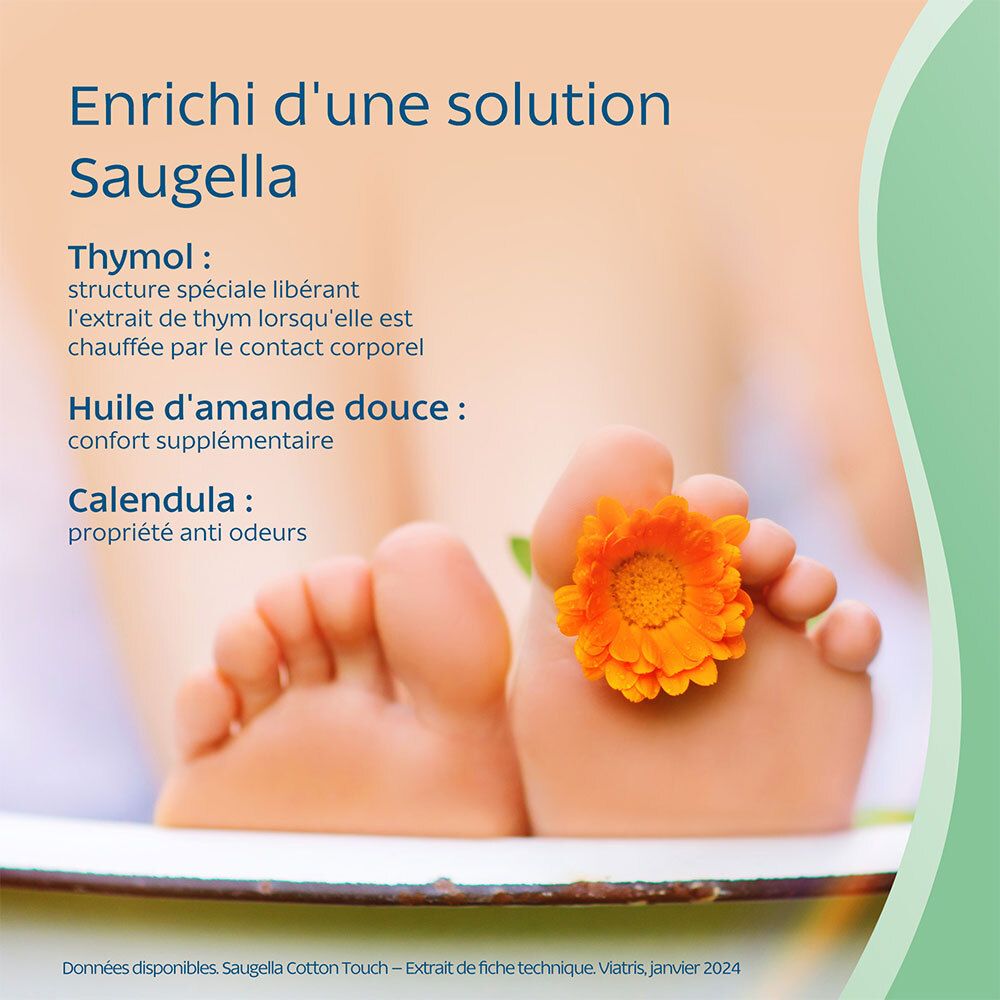 Saugella - Cotton Touch - Tampons Hygiéniques sans Applicateur - Flux Normaux - 100% Coton - Hypoallergéniques, Confort et Sécurité - Enrichis en Thymol et en Huile d'Amande Douce - Pack de 16