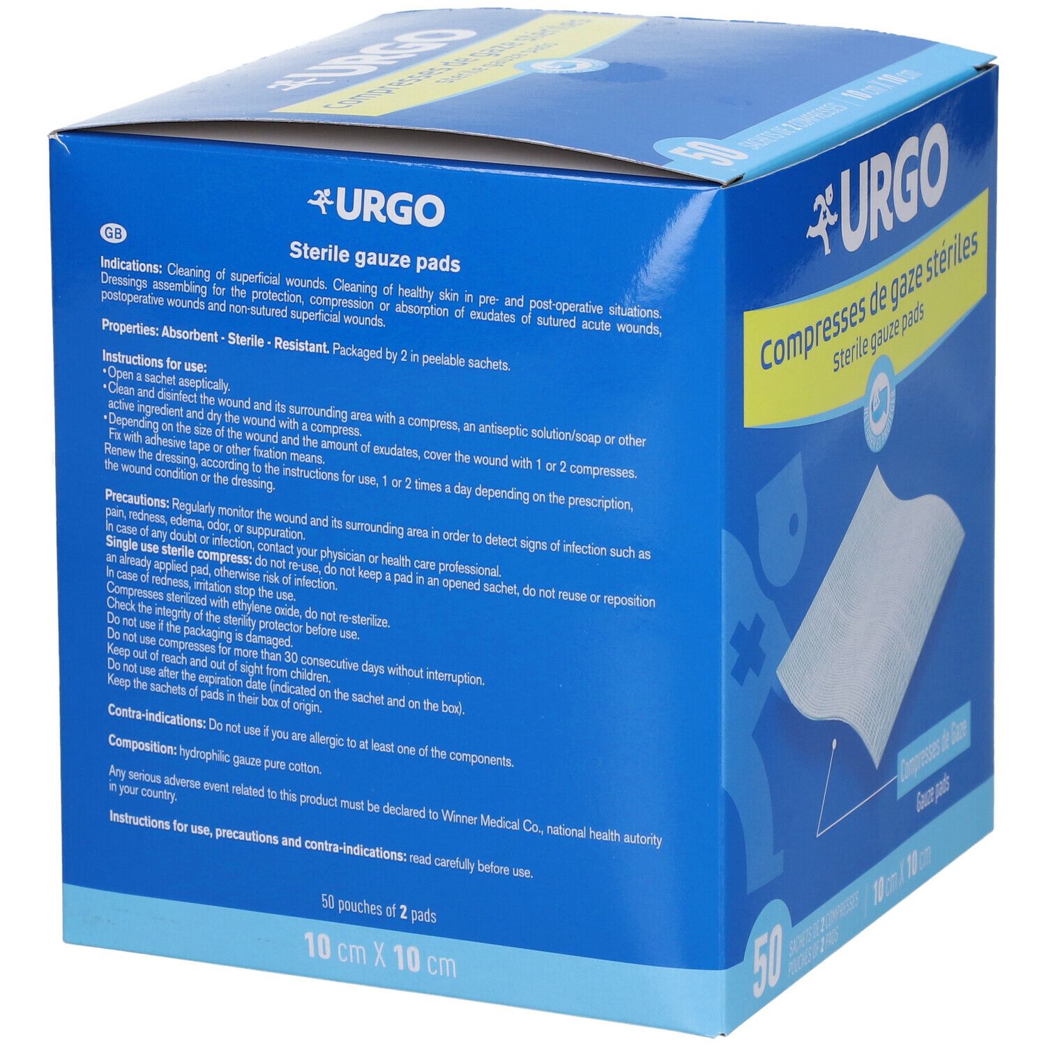Urgo Compresses stériles 30 x 30 cm boîte de 10