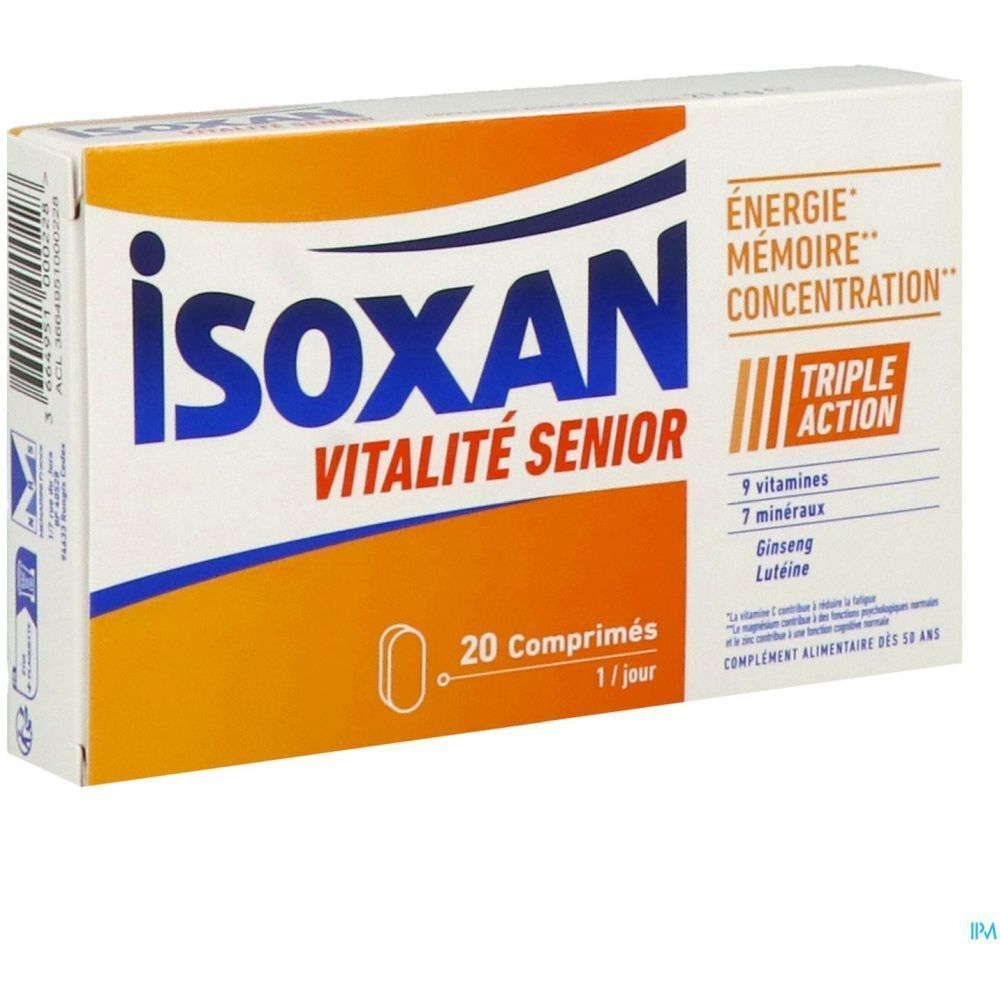 Isoxan Vitalité Senior, Comprimé, complément alimentaire pour la vitalité, bt 20