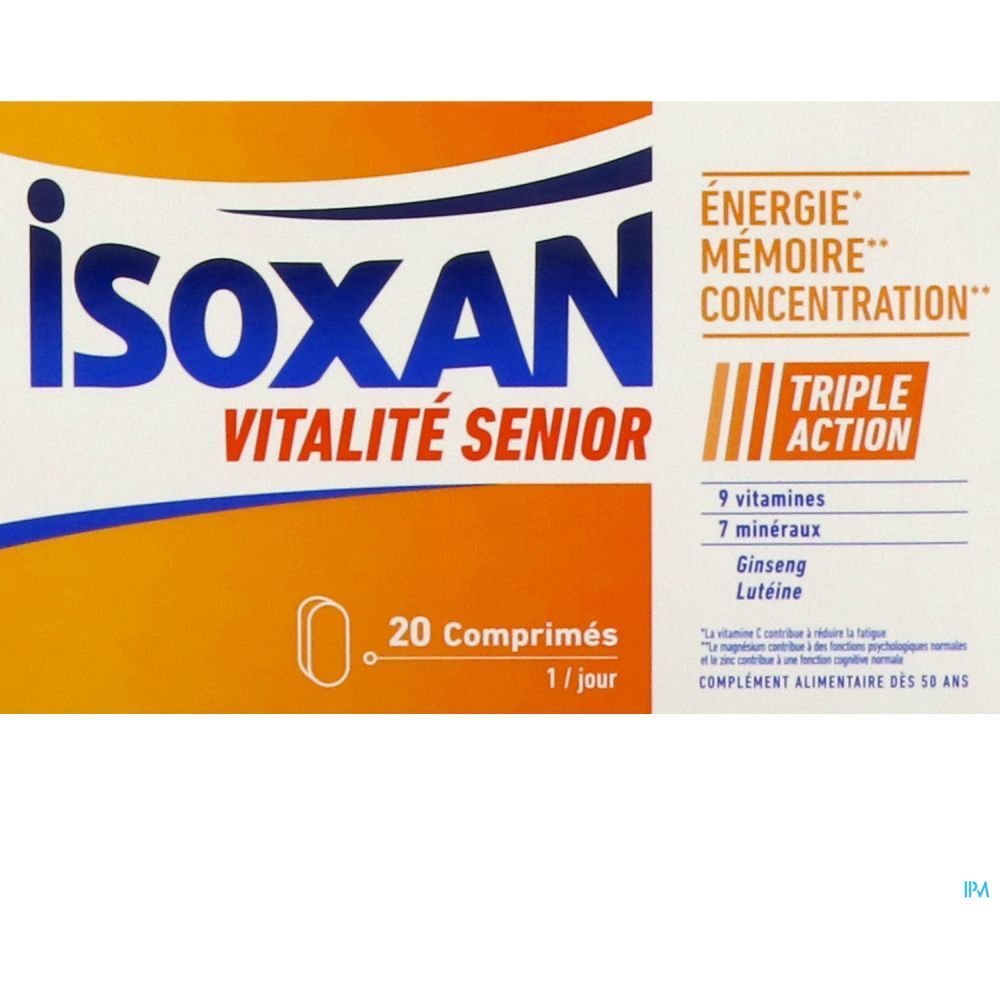 Isoxan Vitalité Senior, Comprimé, complément alimentaire pour la vitalité, bt 20