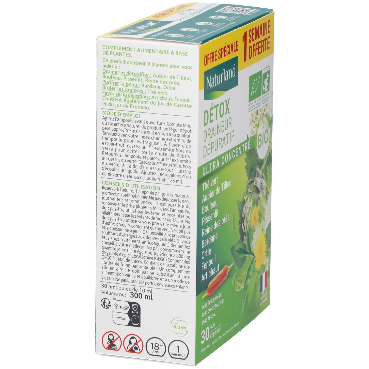 Naturland DÉTOX DRAINEUR DÉPURATIF BIO Ampoules