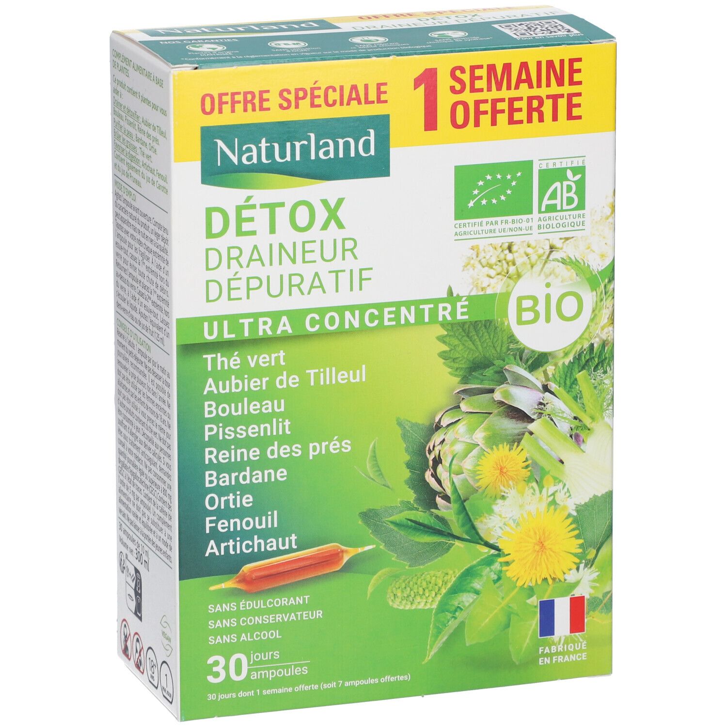 Naturland DÉTOX DRAINEUR DÉPURATIF BIO Ampoules