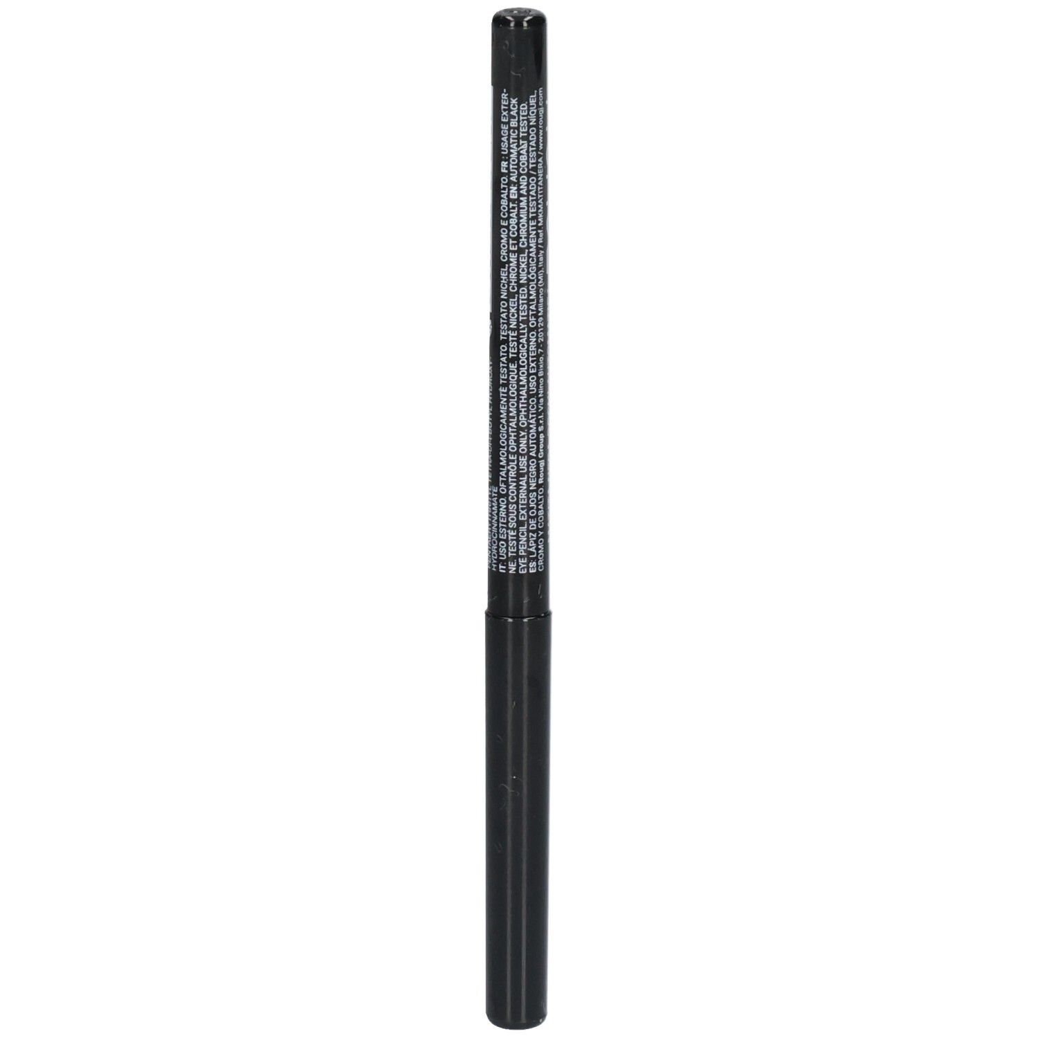 Crayon pour les yeux noir avec texte sur le corps.