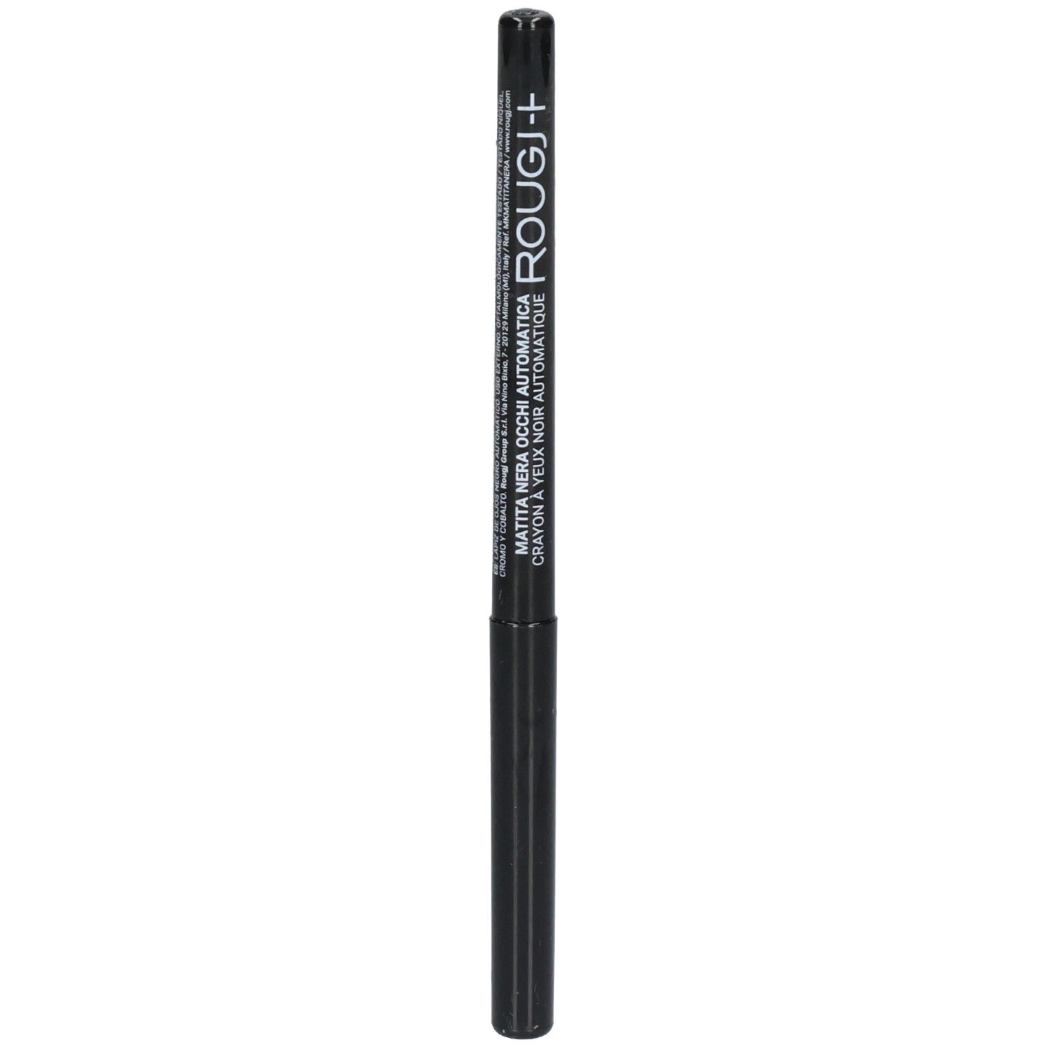Crayon pour les yeux noir avec texte sur le corps.