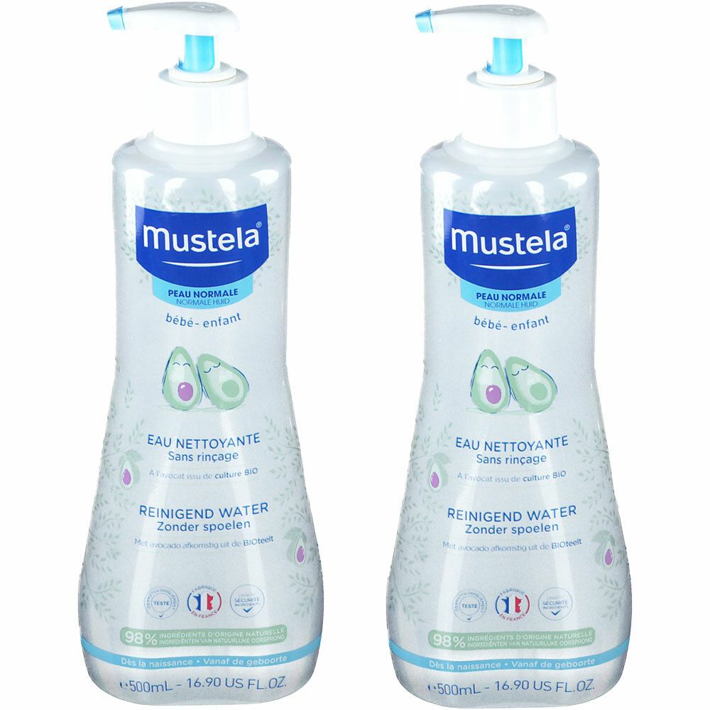 mustela® Bébé Enfant Eau Nettoyante Sans Rinçage Peau Normale 2x500 ml -  Redcare Pharmacie