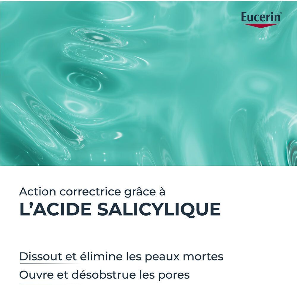 Image abstraite de texture liquide montrant l'action de l'acide salicylique sur la peau.