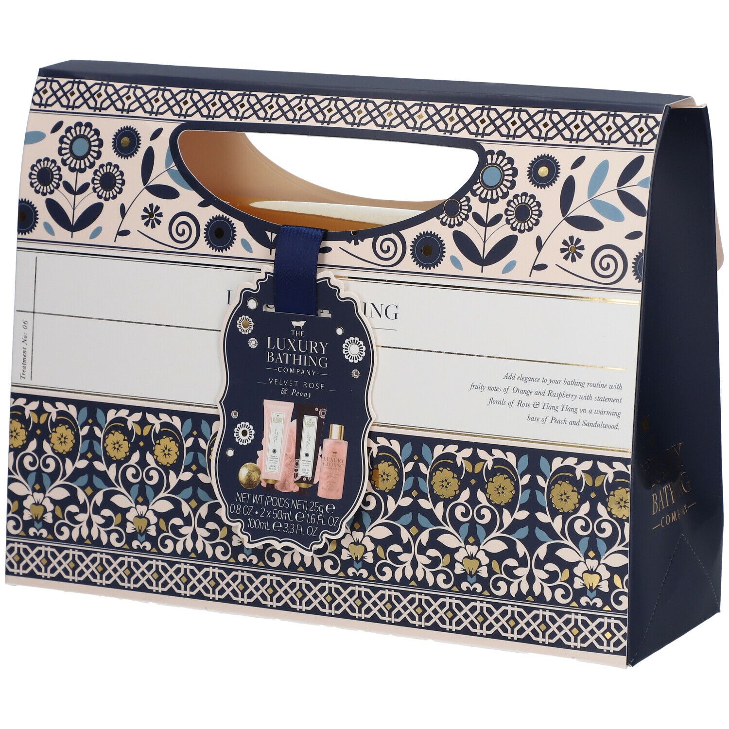 The Luxury Bathing Company Coffret DECORATIVE BORDERS Perfect Night In Gift Bag - Rose velours et Pivoine