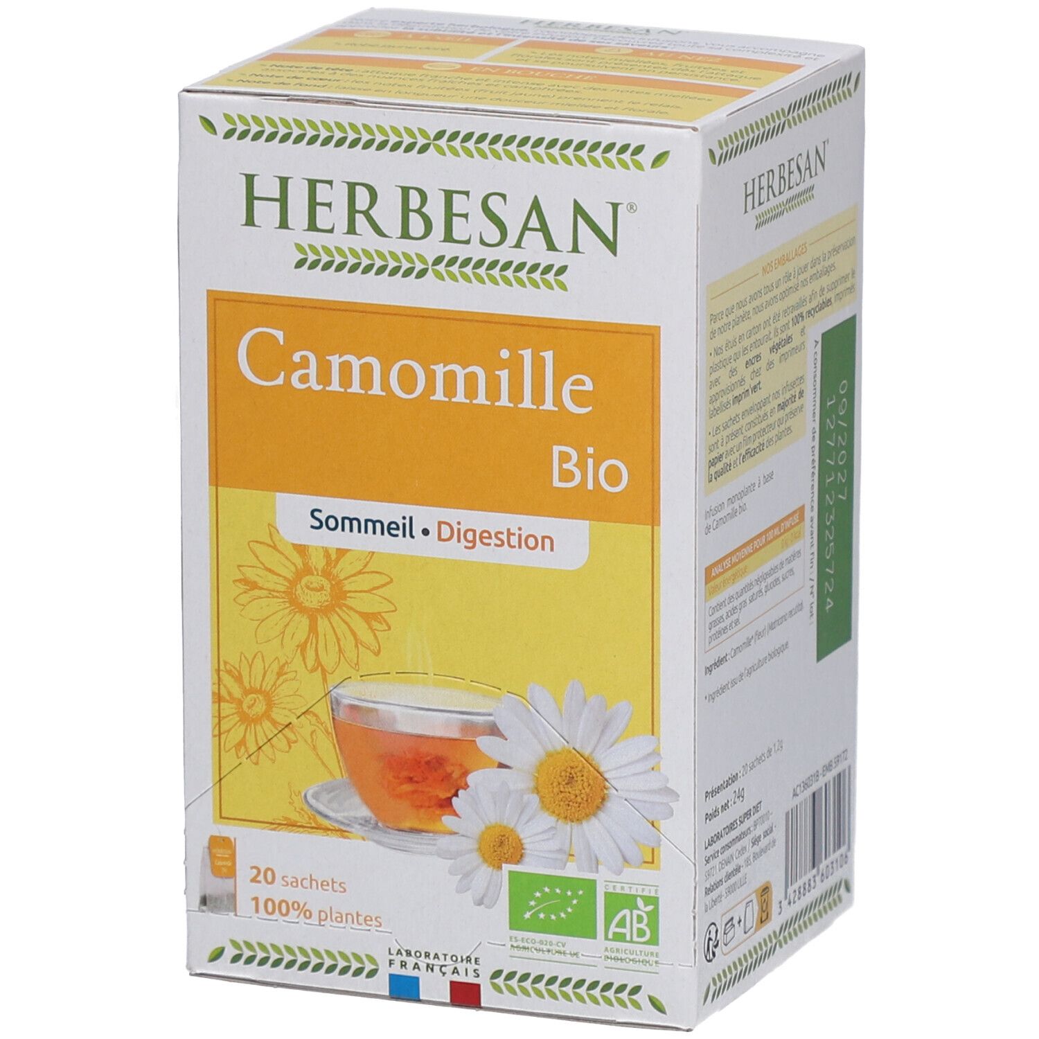 Herbesan Camomille Bio – Sommeil Serein & Digestion