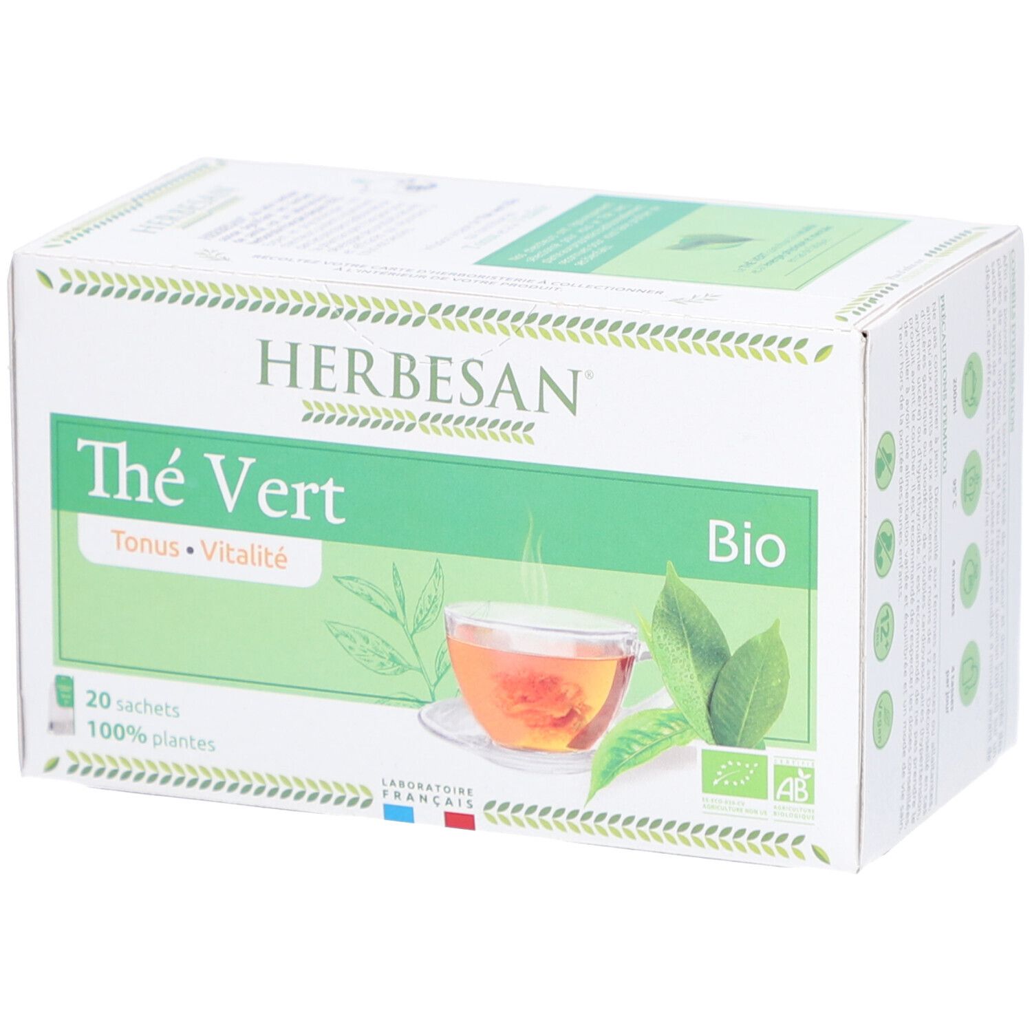 Herbesan Bio Thé Vert Infusion Tonus et Vitalité