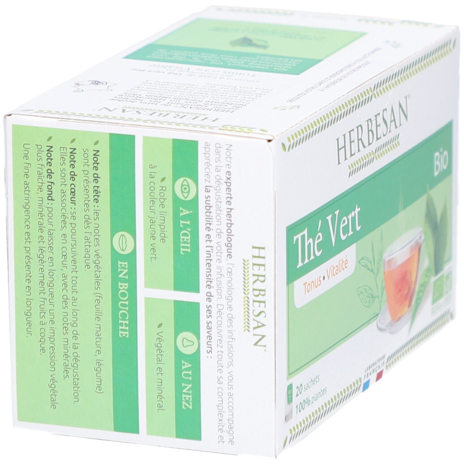Herbesan Bio Thé Vert Infusion Tonus et Vitalité