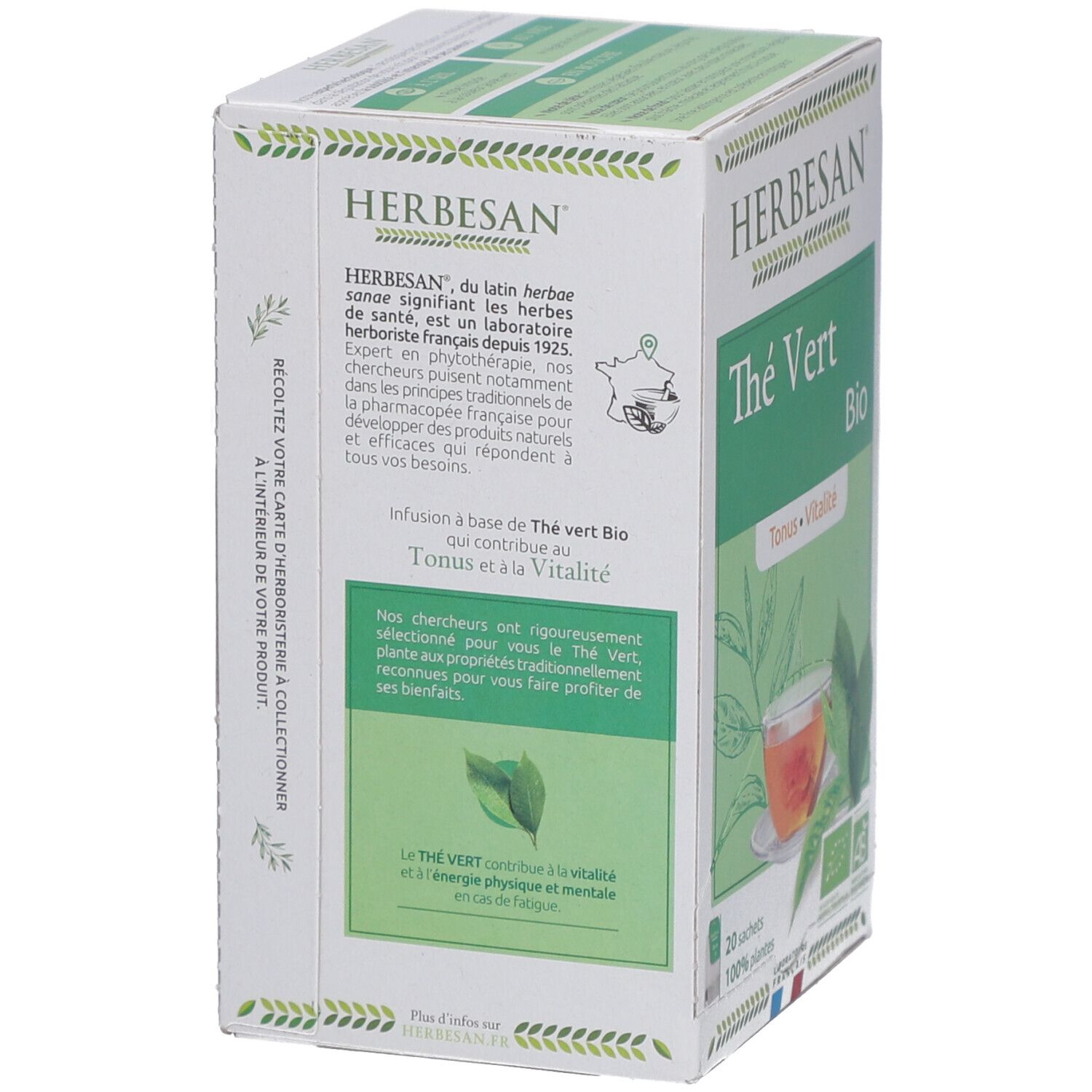 Herbesan Bio Thé Vert Infusion Tonus et Vitalité