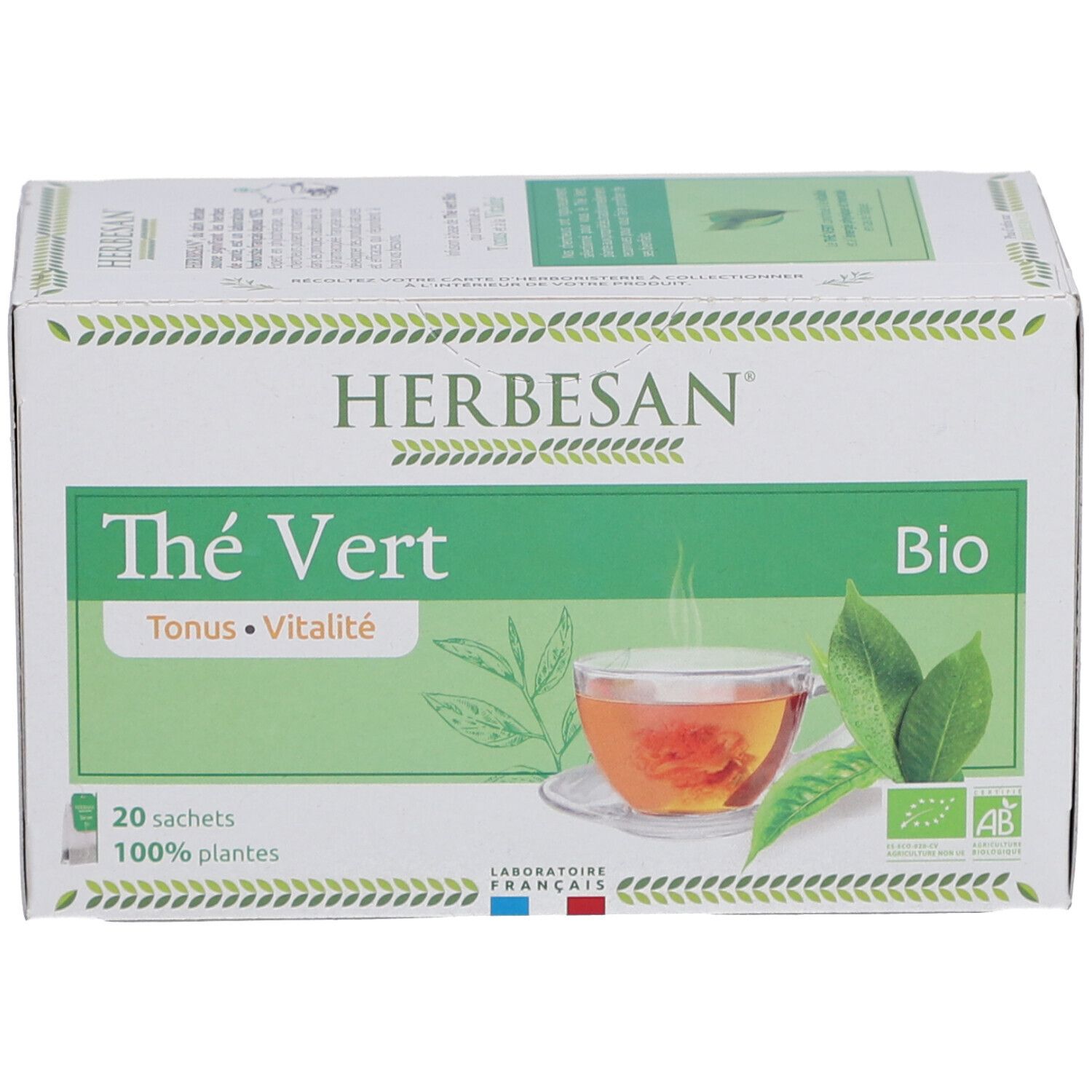 Herbesan Bio Thé Vert Infusion Tonus et Vitalité