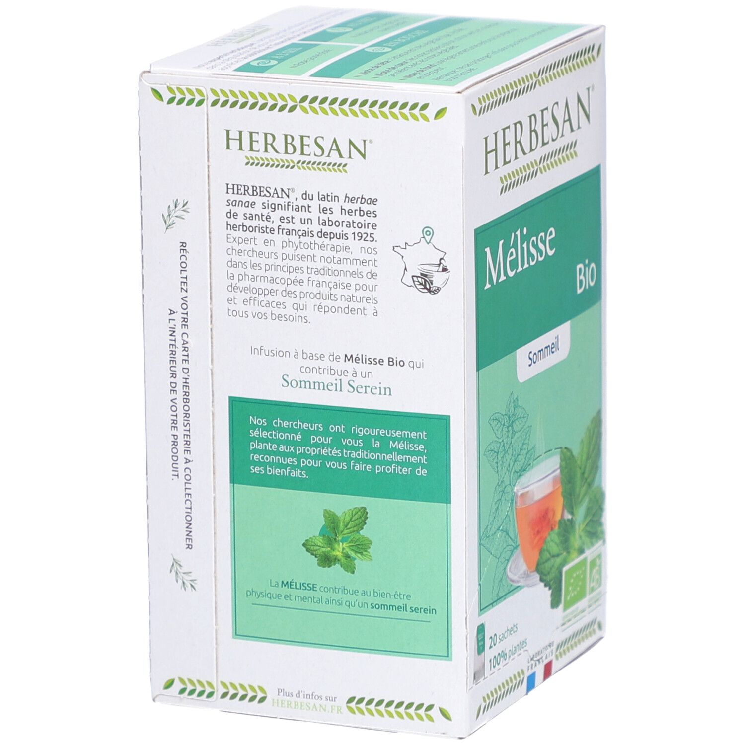 Herbesan Bio Mélisse Infusion Sommeil Serein