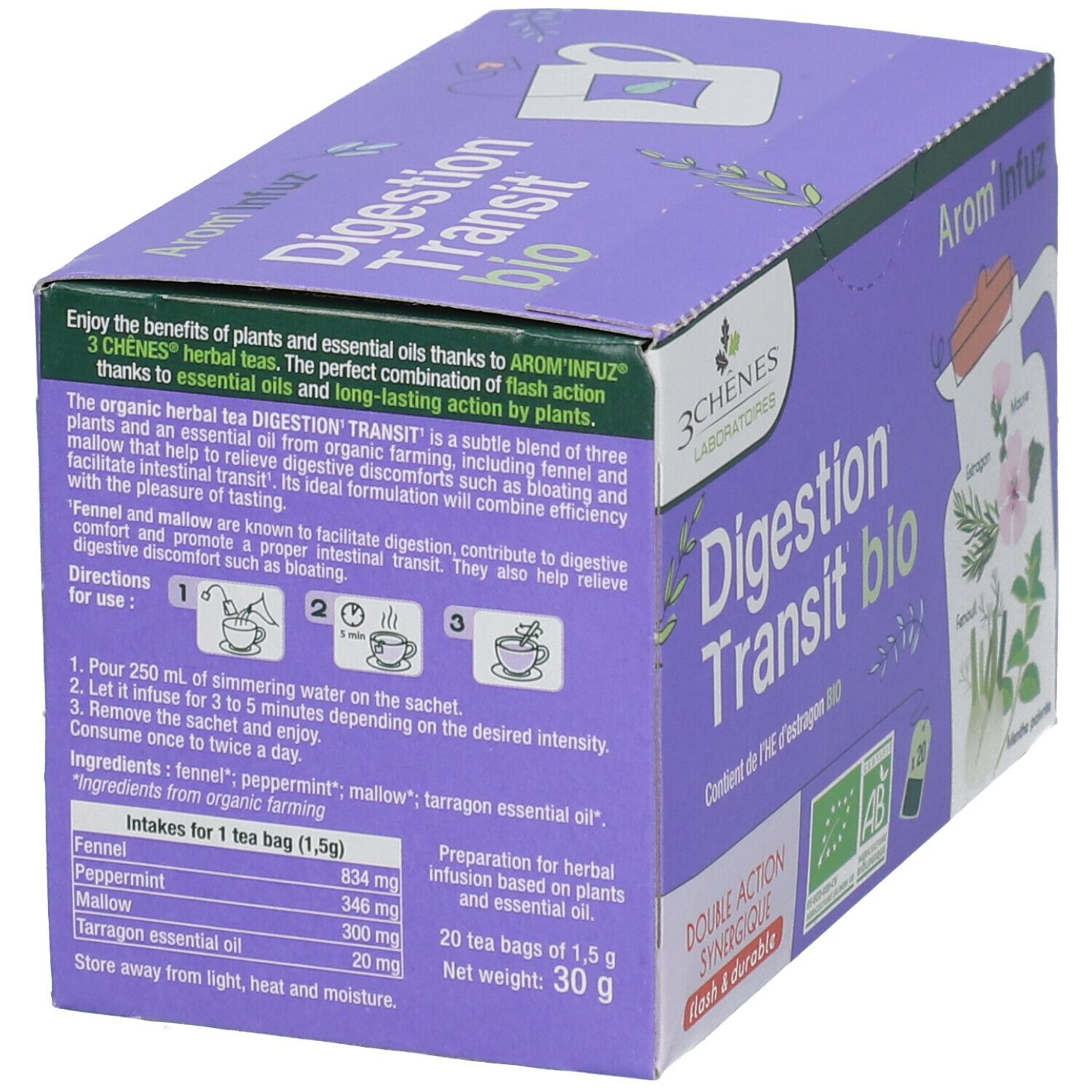 Arom'Infuz Digestion Transit Tisane Bio