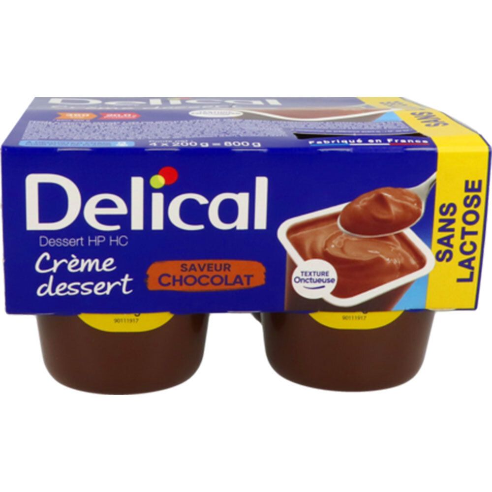Delical Crème Dessert HP-HC Sans Lactose Saveur Chocolat