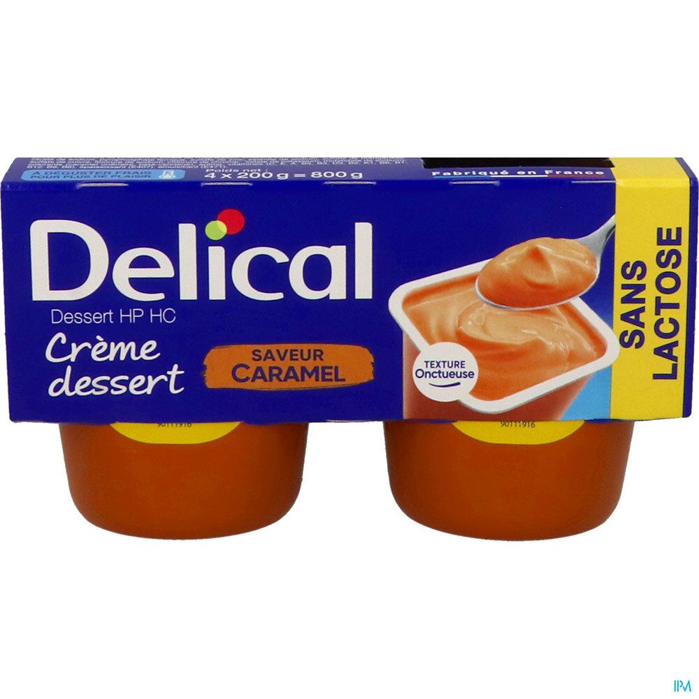 Delical Crème Dessert HP-HC Sans Lactose Saveur Caramel