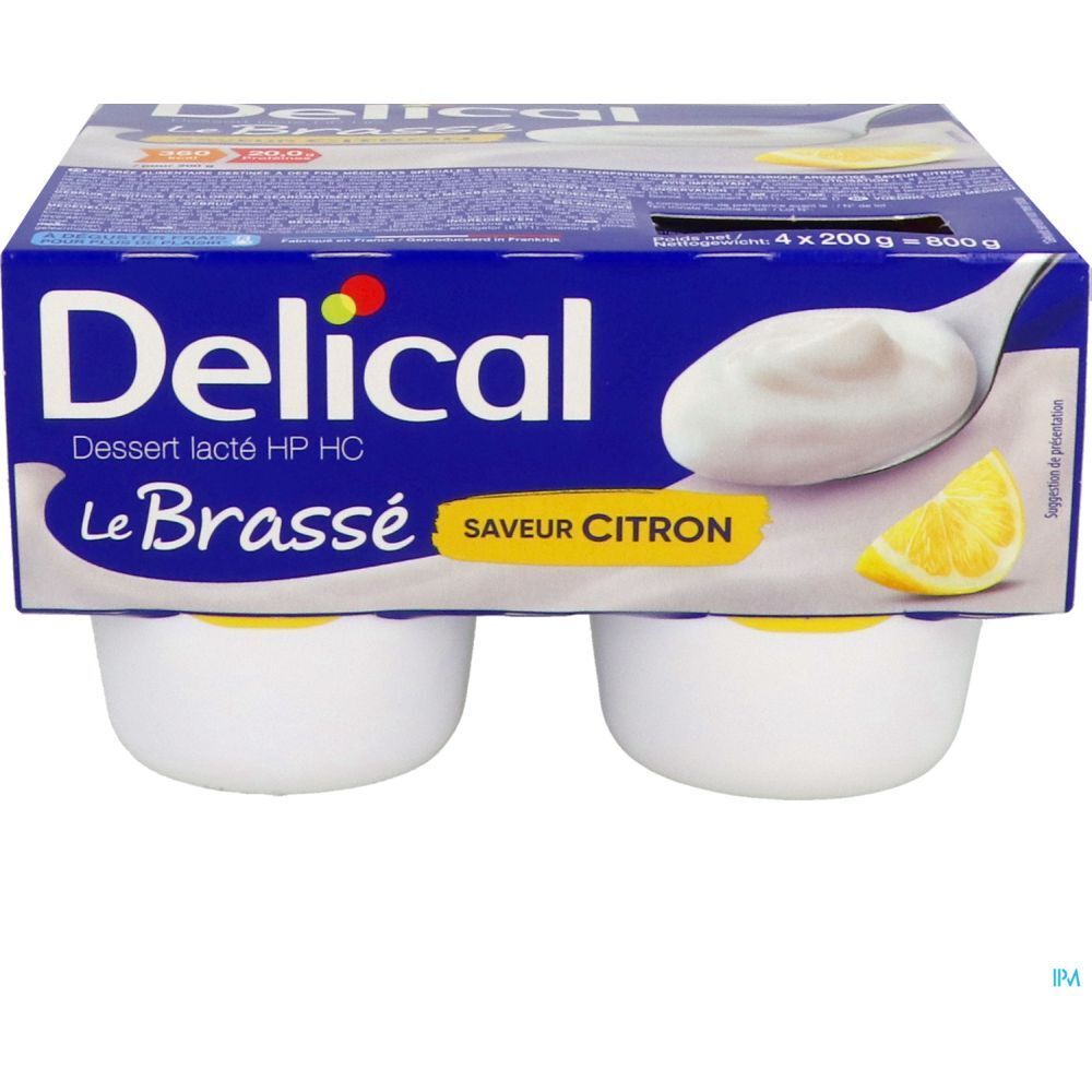 Delical Dessert lacté HPHC Le Brassé Saveur Citron