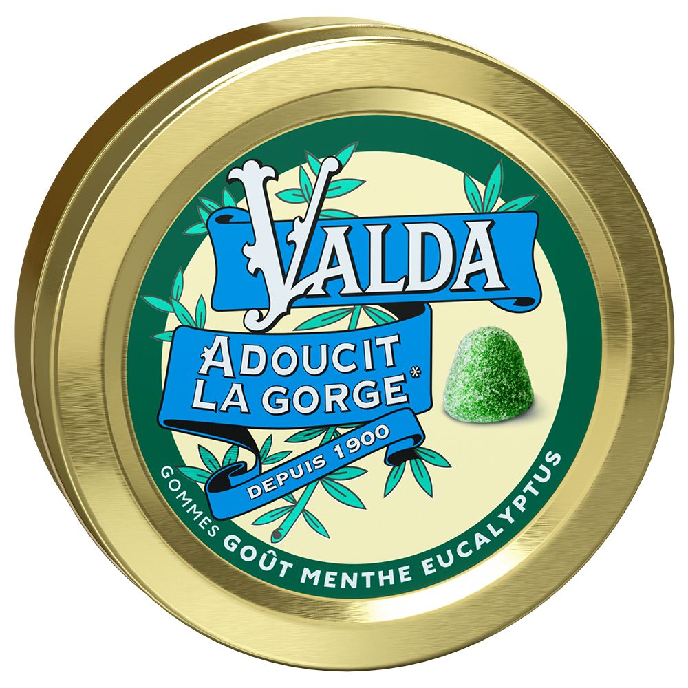 Valda Gommes Menthe Eucalyptus Adoucit La Gorge 140g