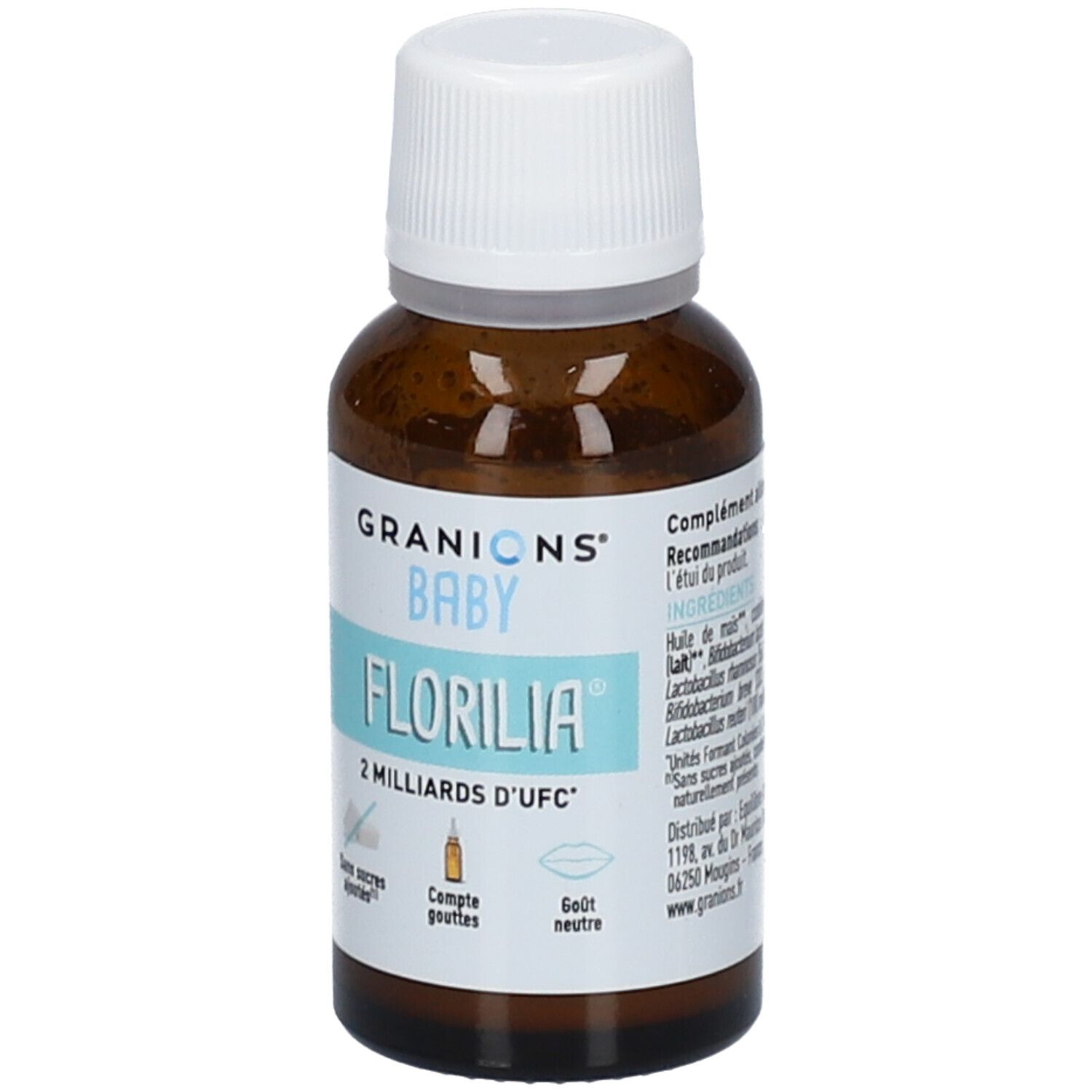 GRANIONS® Baby Florilia - Probiotiques - Compte Gouttes - Goût Neutre