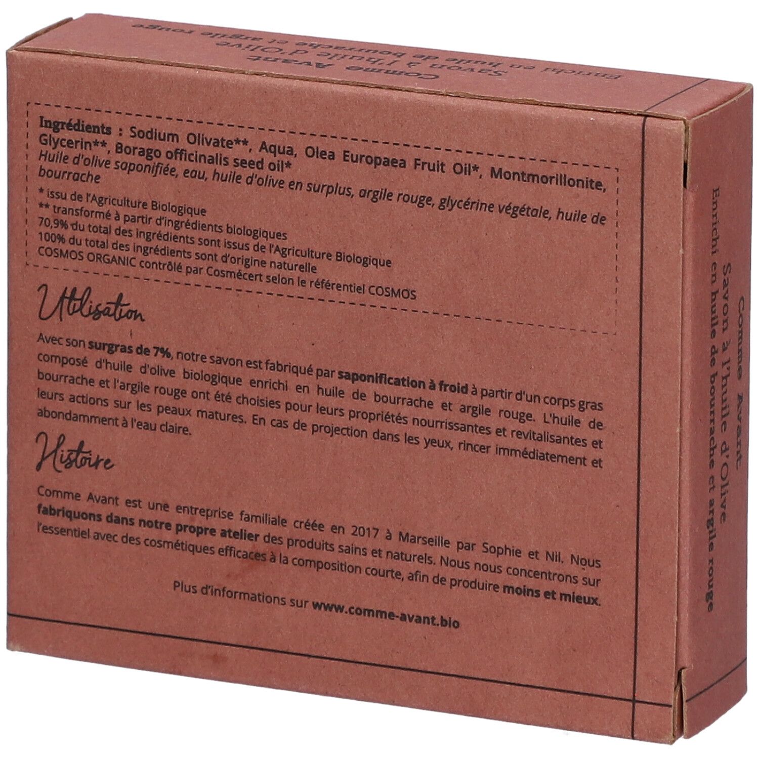 Comme Avant Savon solide bio enrichi en huile de bourrache