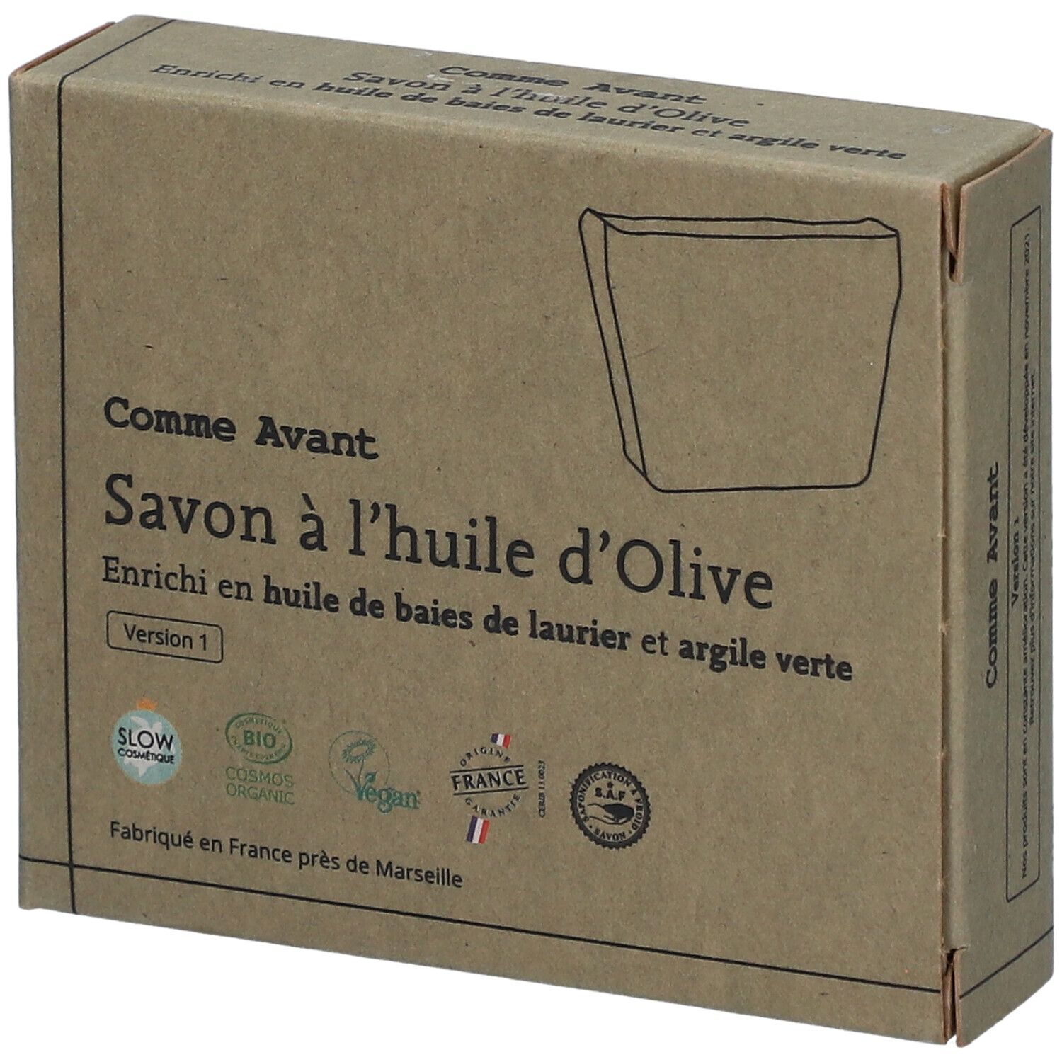 Comme Avant Savon solide bio enrichi en huile de baies de laurier