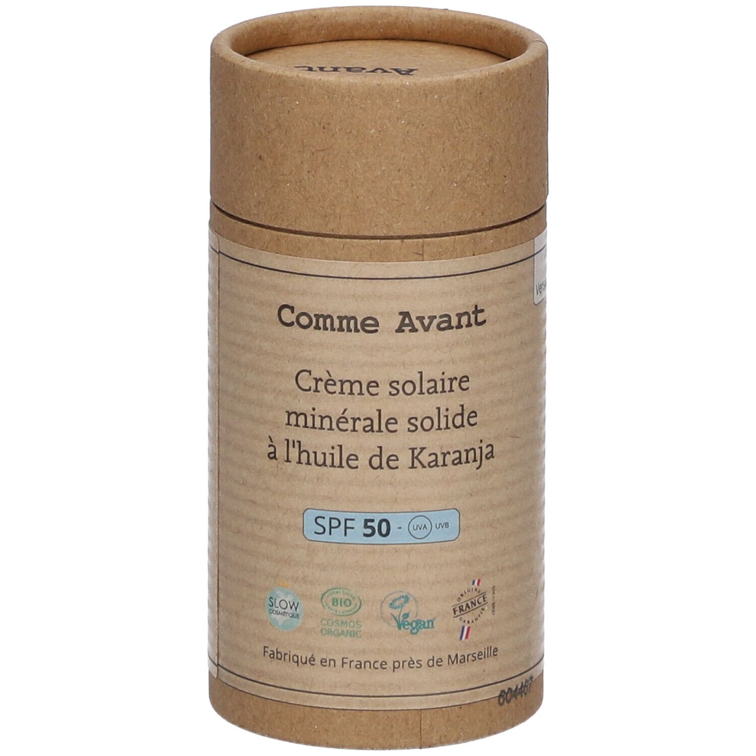 Comme Avant Crème solaire SPF50 minérale solide à l'huile de karanja