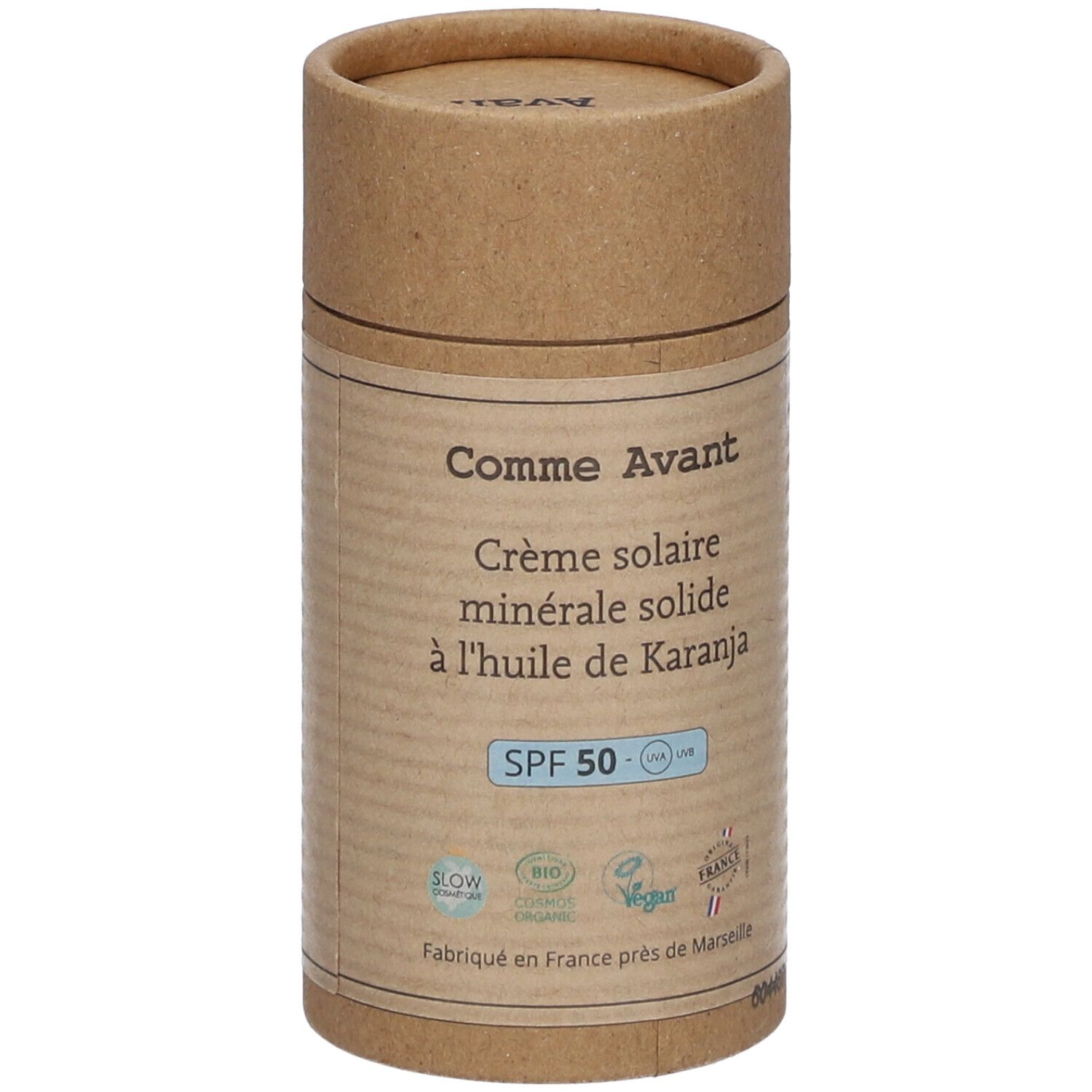 Comme Avant Crème solaire SPF50 minérale solide à l'huile de karanja