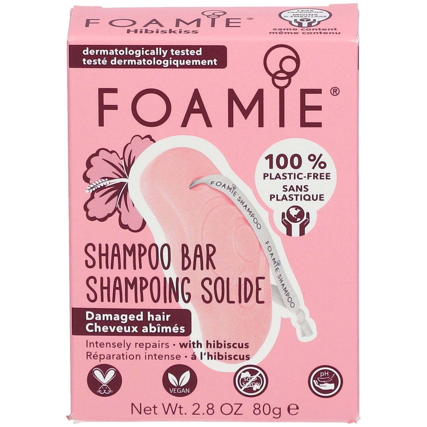 FOAMIE® Shampooing solide Hibiskiss Cheveux abîmés