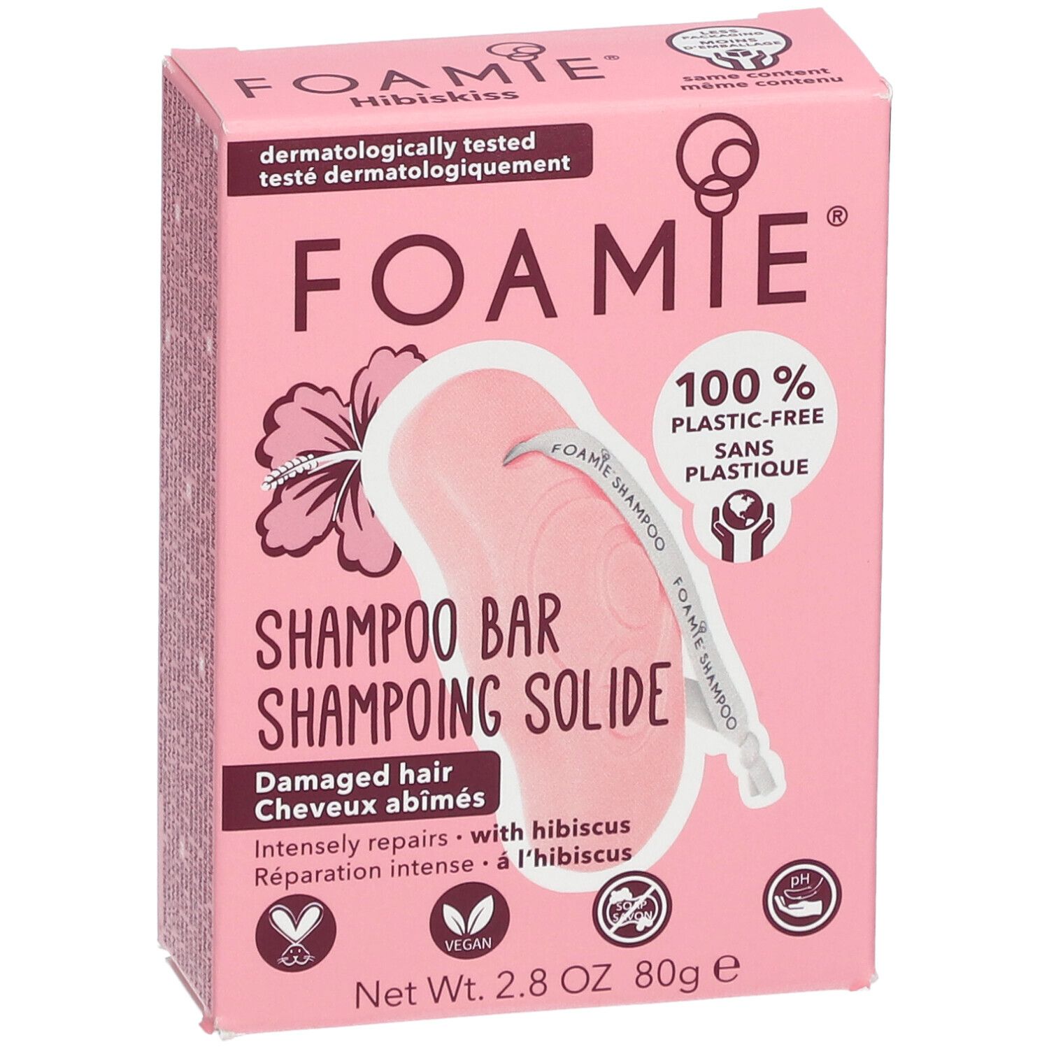 FOAMIE® Shampooing solide Hibiskiss Cheveux abîmés