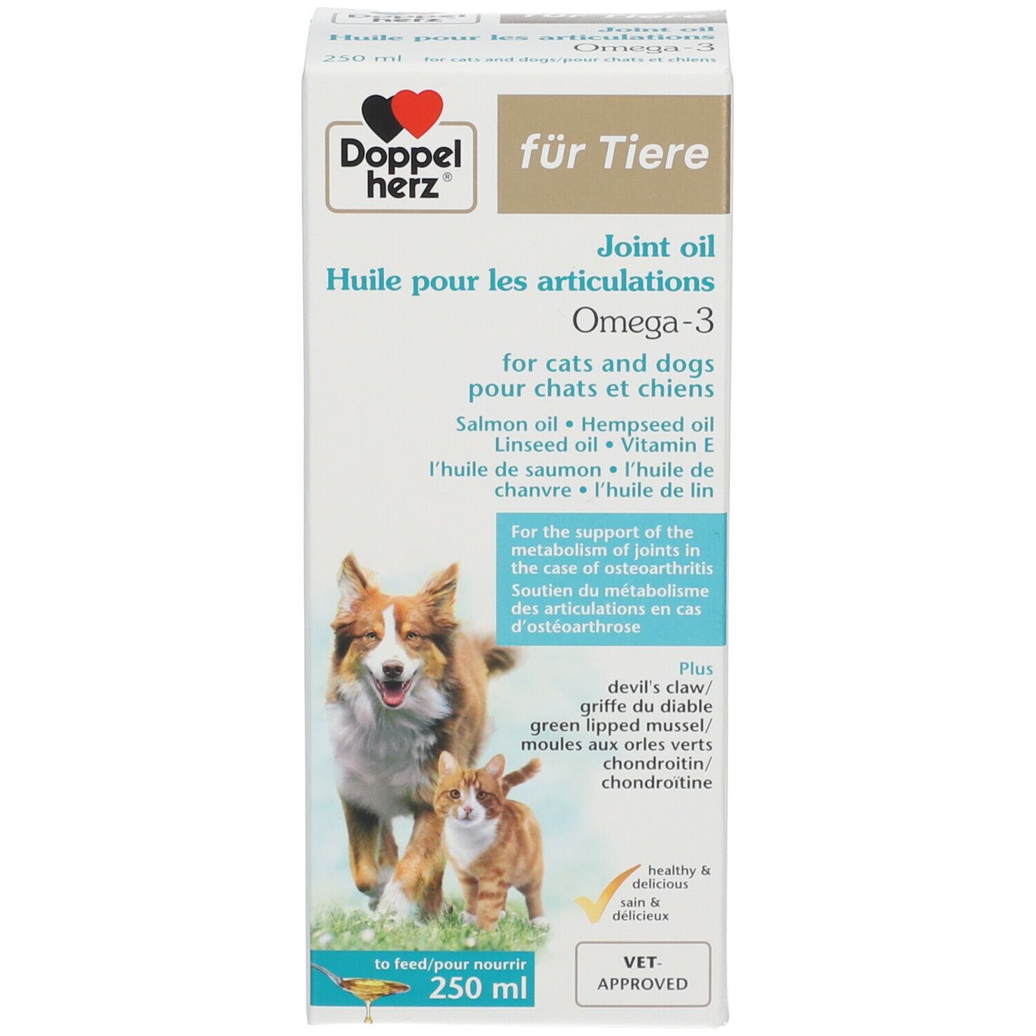 Doppelherz® Articulation Huile Omega-3 pour chats et chiens