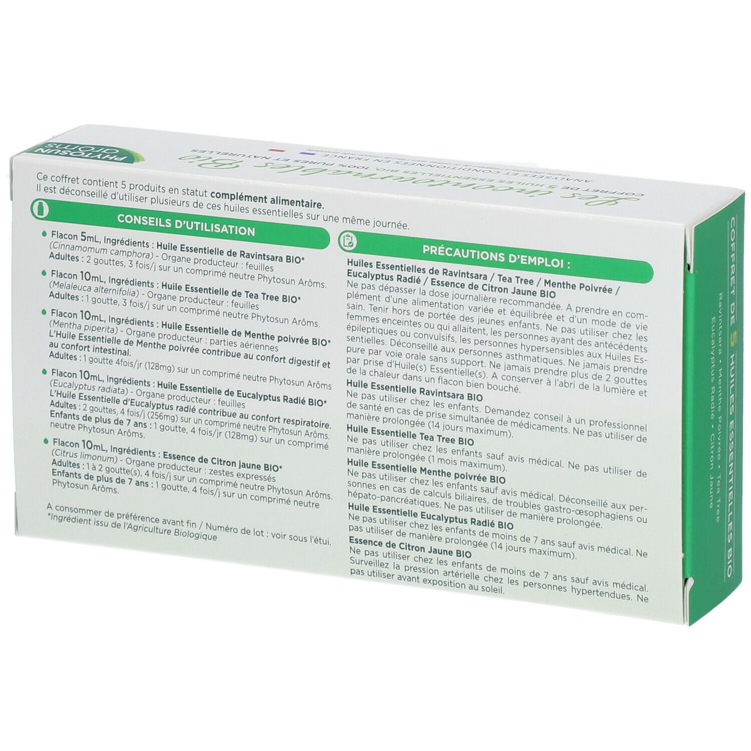 PHYTOSUN arôms Coffret Les Incontournables Bio - 5 Huiles Essentielles BIO