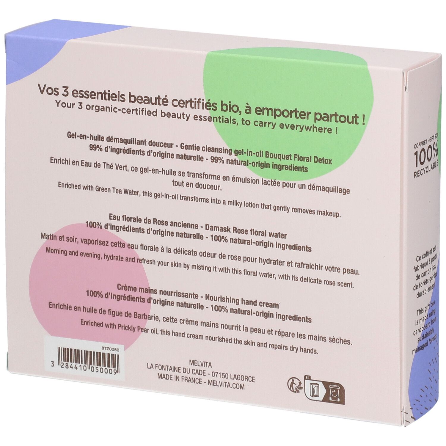 Melvita Coffret Mes indispensables voyage certifiés bio