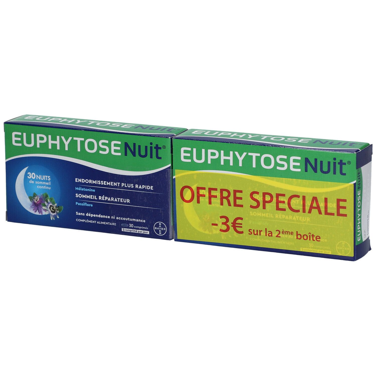 Euphytose Nuit Sommeil Mélatonine et Passiflore 2 x 30 Comprimés 2x30 pc(s)  - Redcare Pharmacie