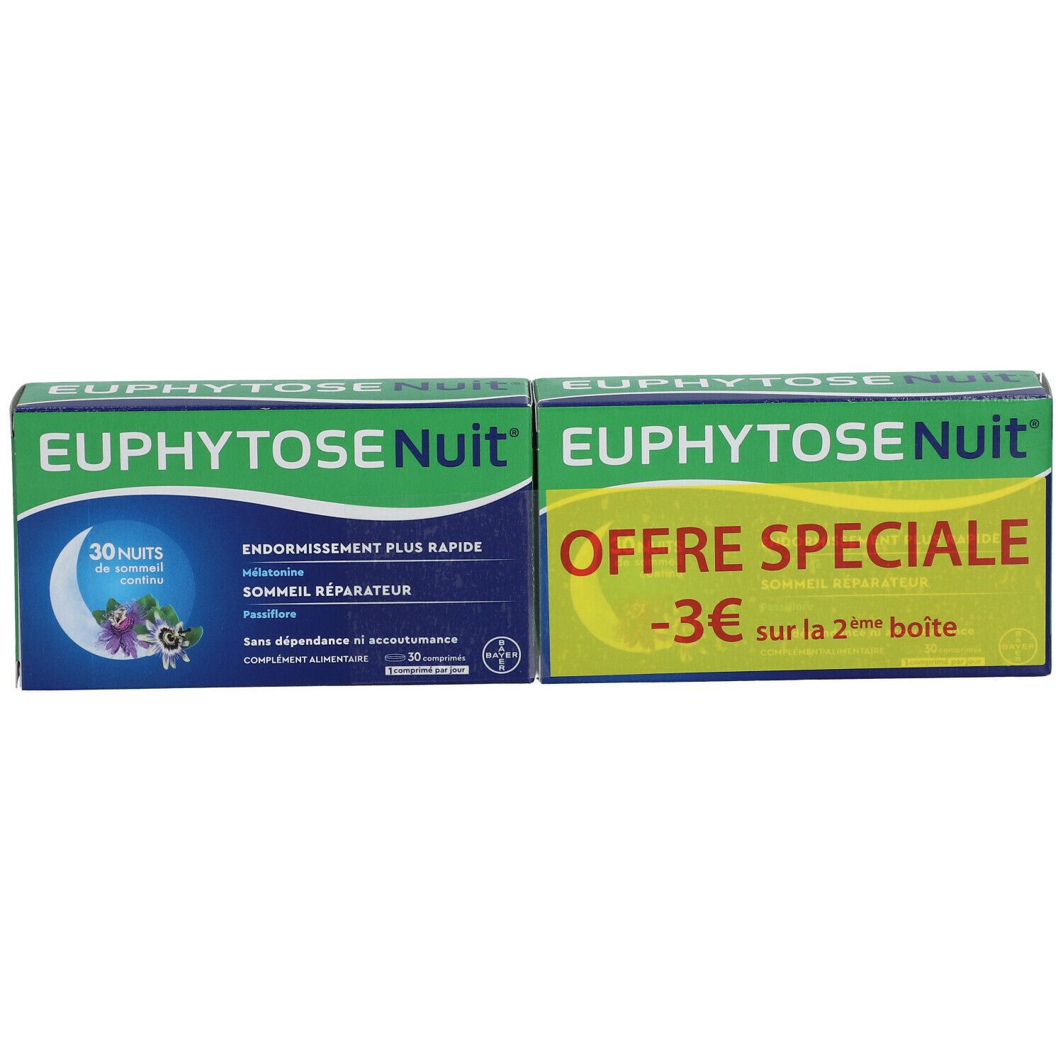 Euphytose Nuit Sommeil Mélatonine et Passiflore 2 x 30 Comprimés 2x30 pc(s)  - Redcare Pharmacie