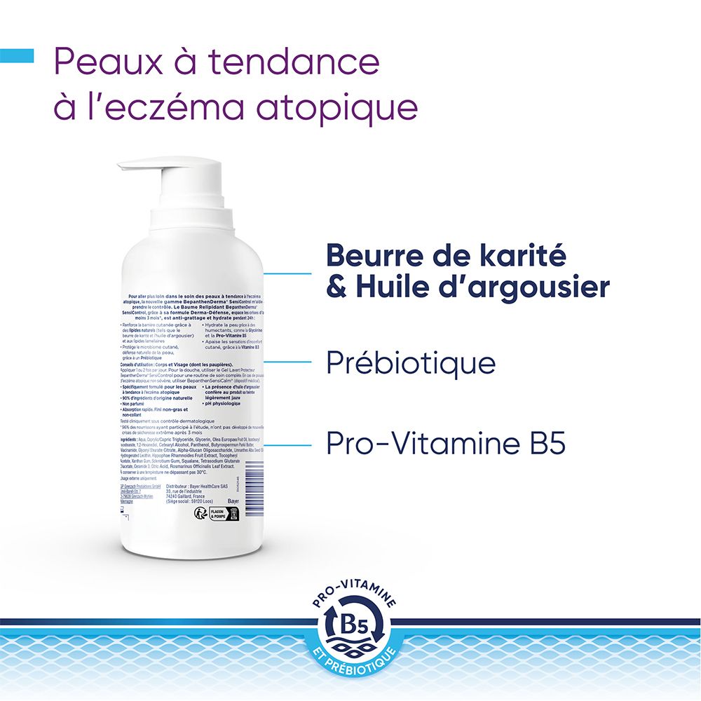 BepanthenDerma SensiControl Baume Relipidant Peaux à tendance à l'eczéma atopique