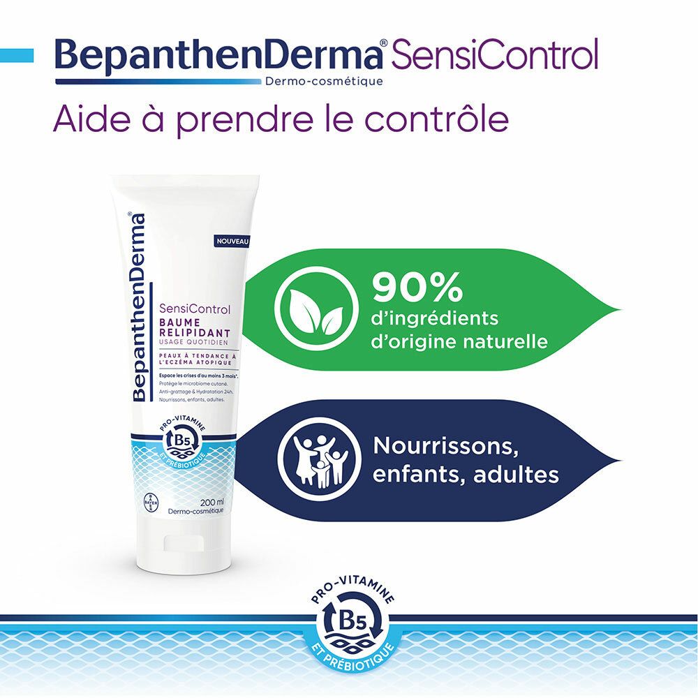 BepanthenDerma SensiControl Baume Relipidant 200 ml Peaux à tendance à l'eczéma atopique