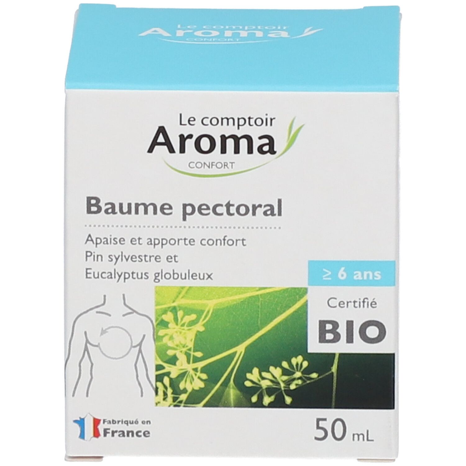 Le Comptoir Aroma Baume Pectoral Baby Bio 50 ml en vente en pharmacie